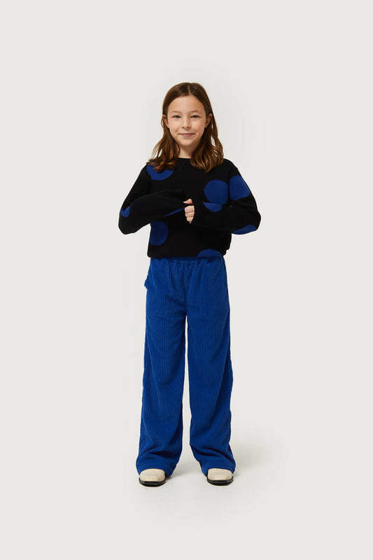 Pantaloni di velluto blu da bambina