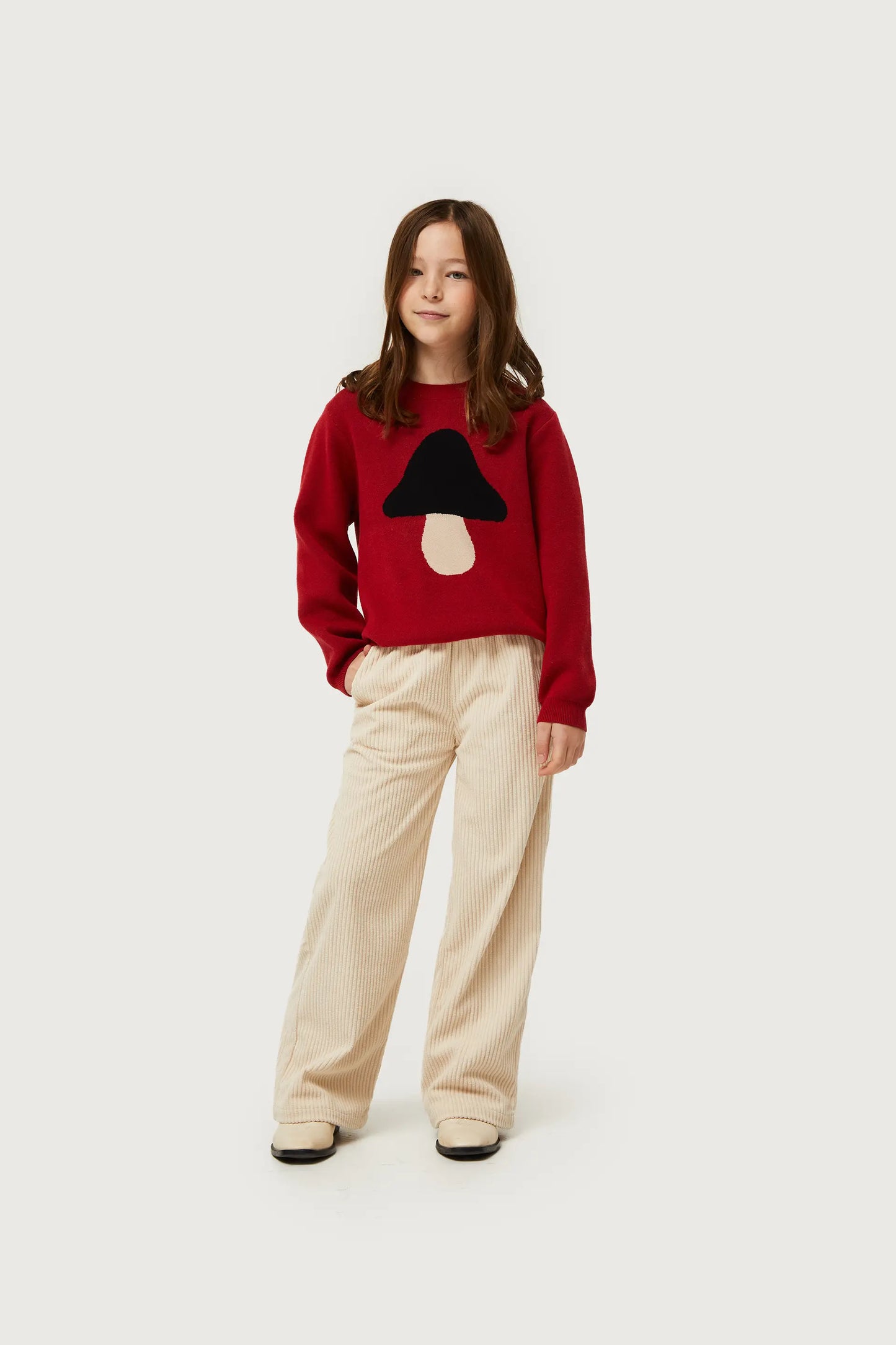 Girl's beige corduroy pants