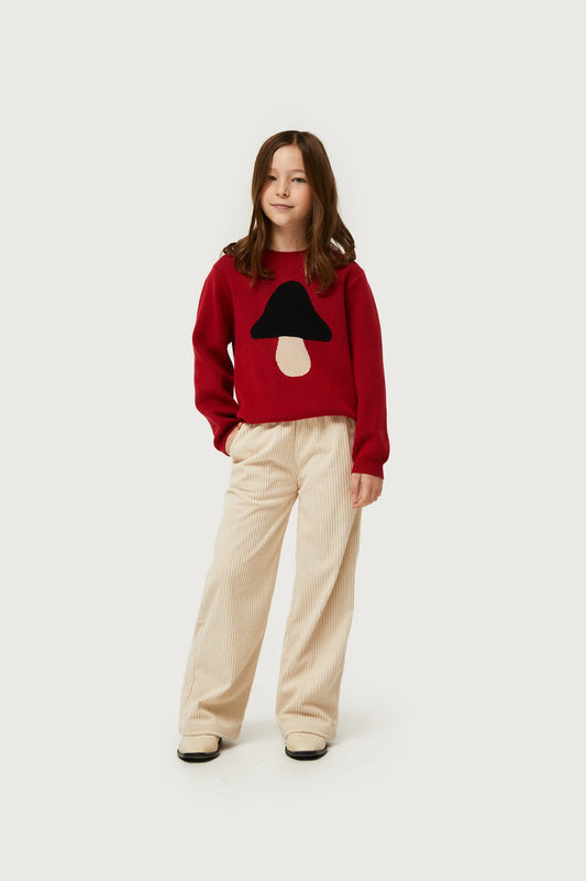 Pantaloni di velluto a coste beige da bambina