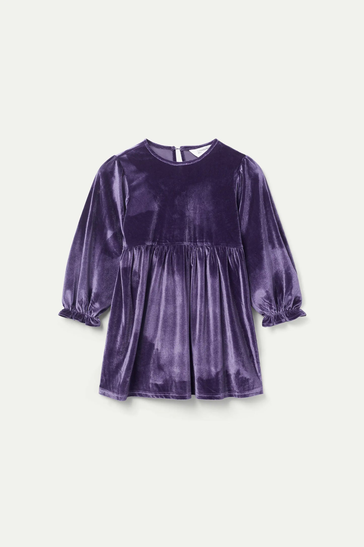 Vestido corto de niña de terciopelo morado