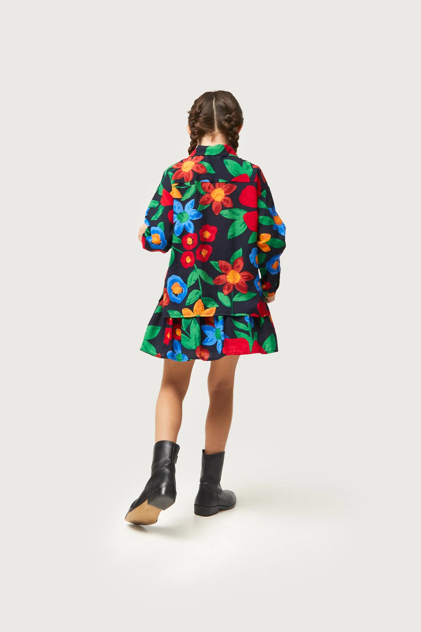 Multicolor floral print girl's shirt