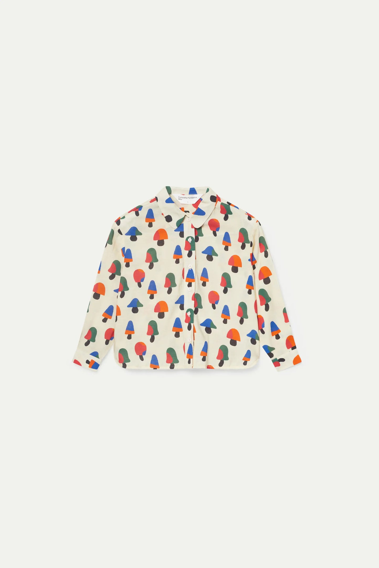 Girl's shirt with multicolored mushroom print