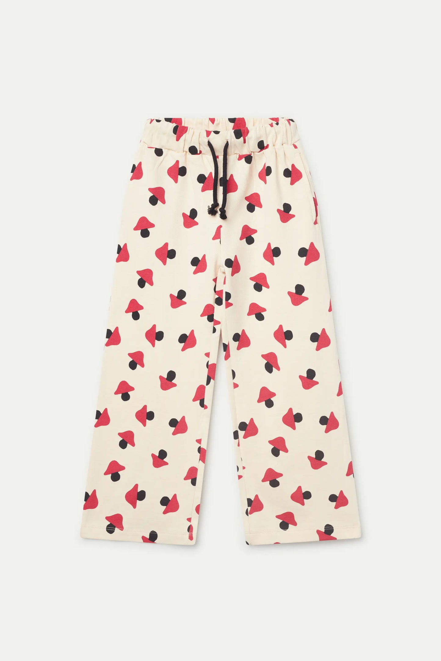 Girl's beige mushroom print pants