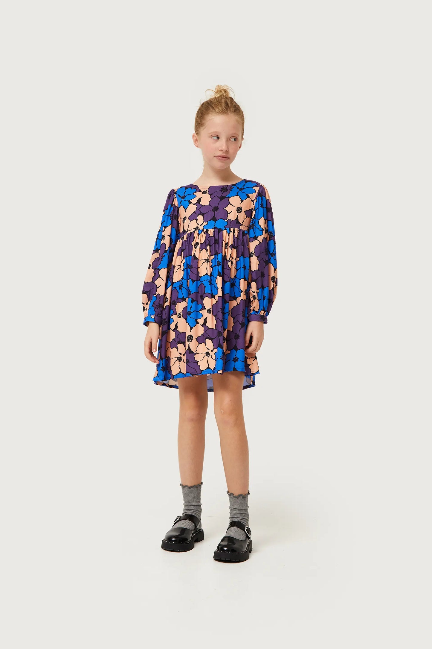 Camille floral print girl's short dress