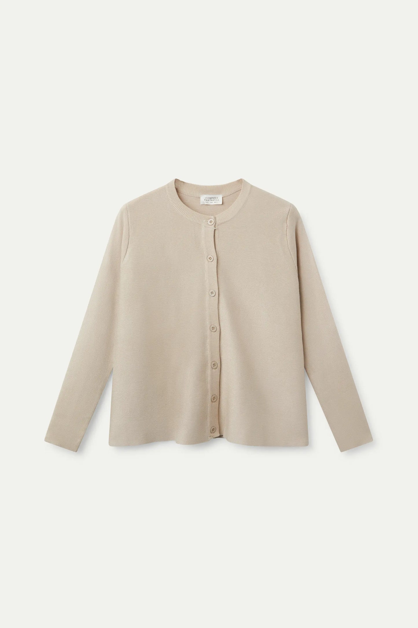 Beige fluid knit cardigan