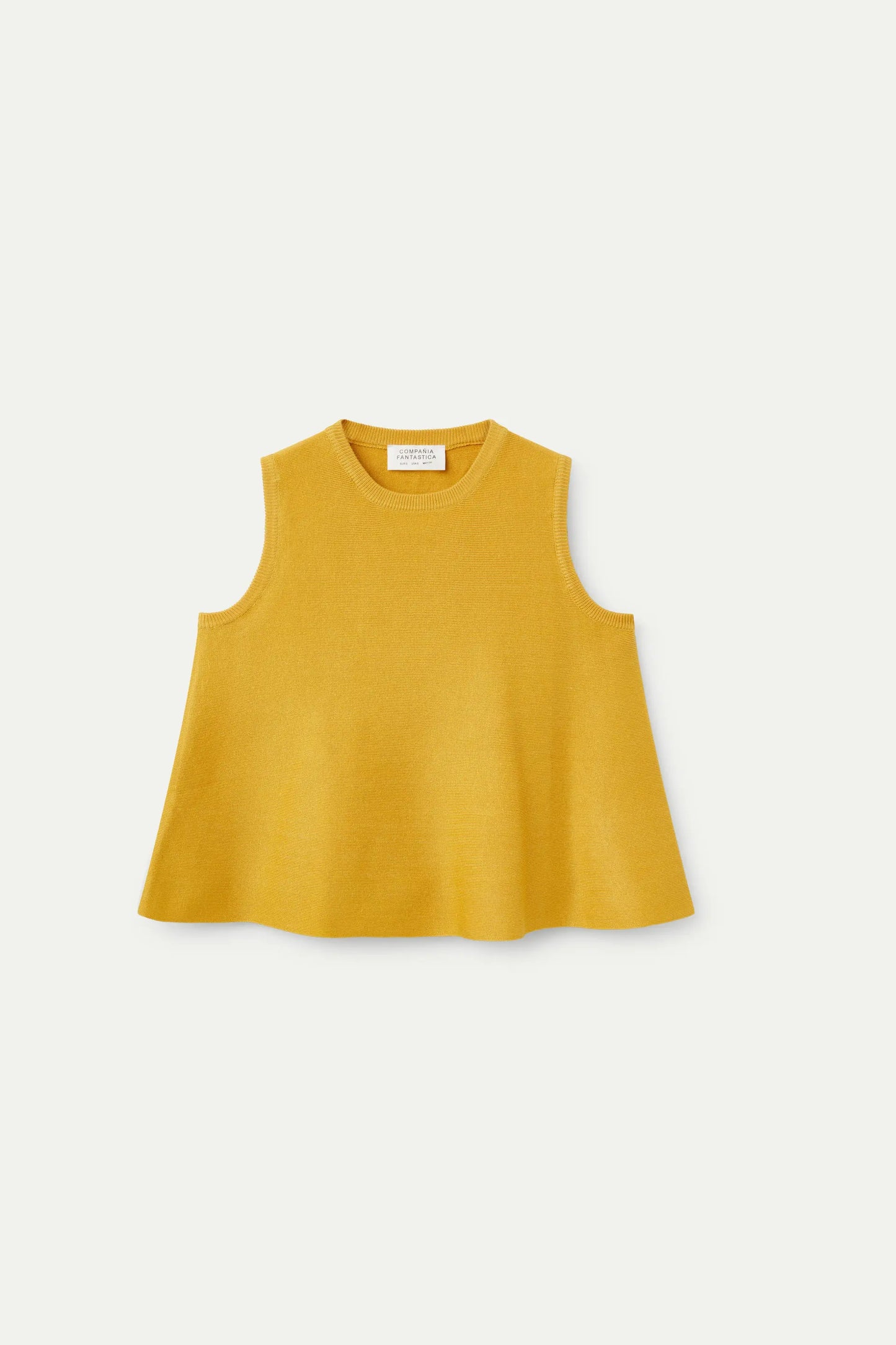 Yellow knit flared top