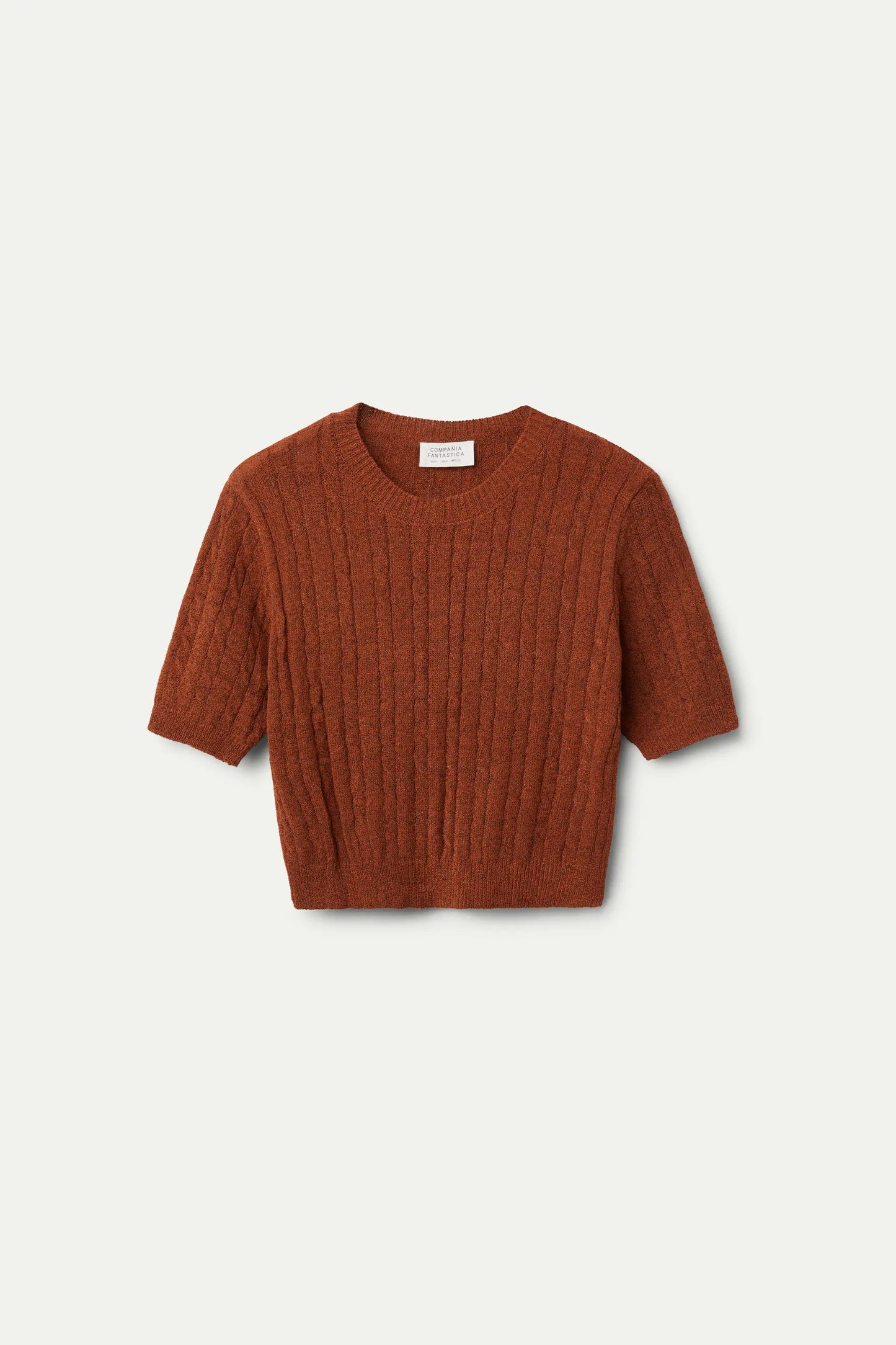 Brown short sleeve knitted jersey