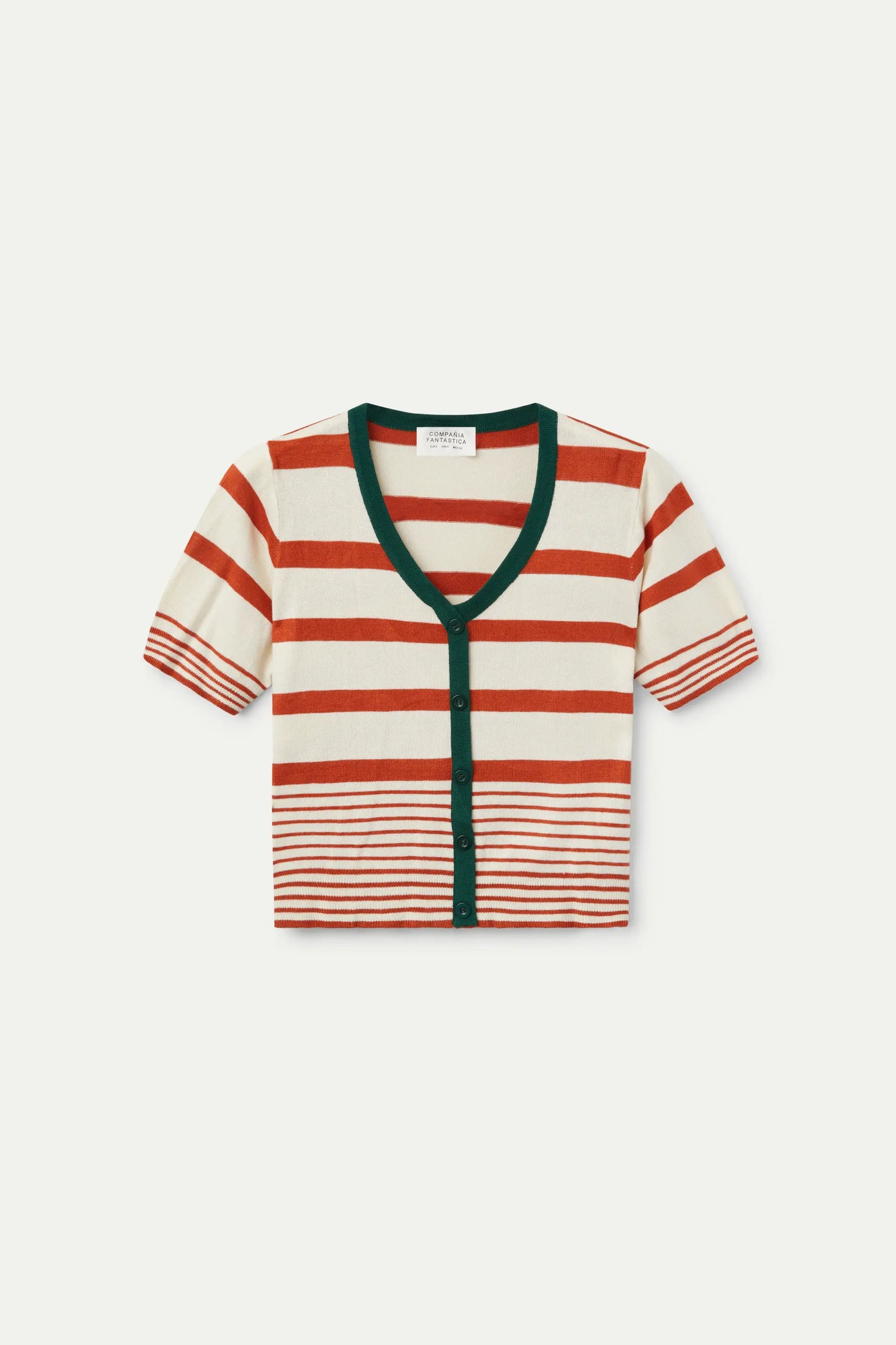 Orange striped short sleeve top