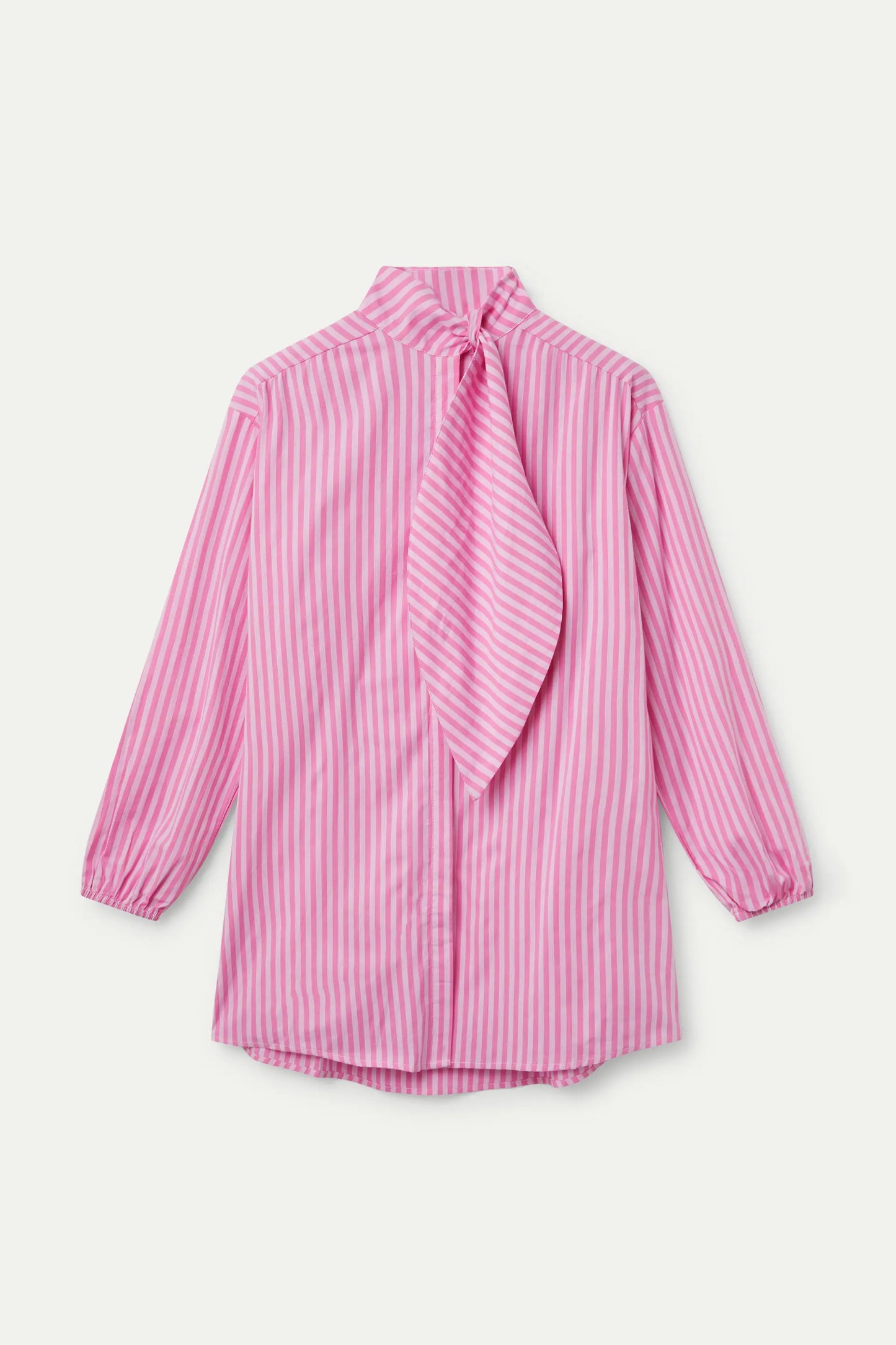 Oversized shirt with pink striped print