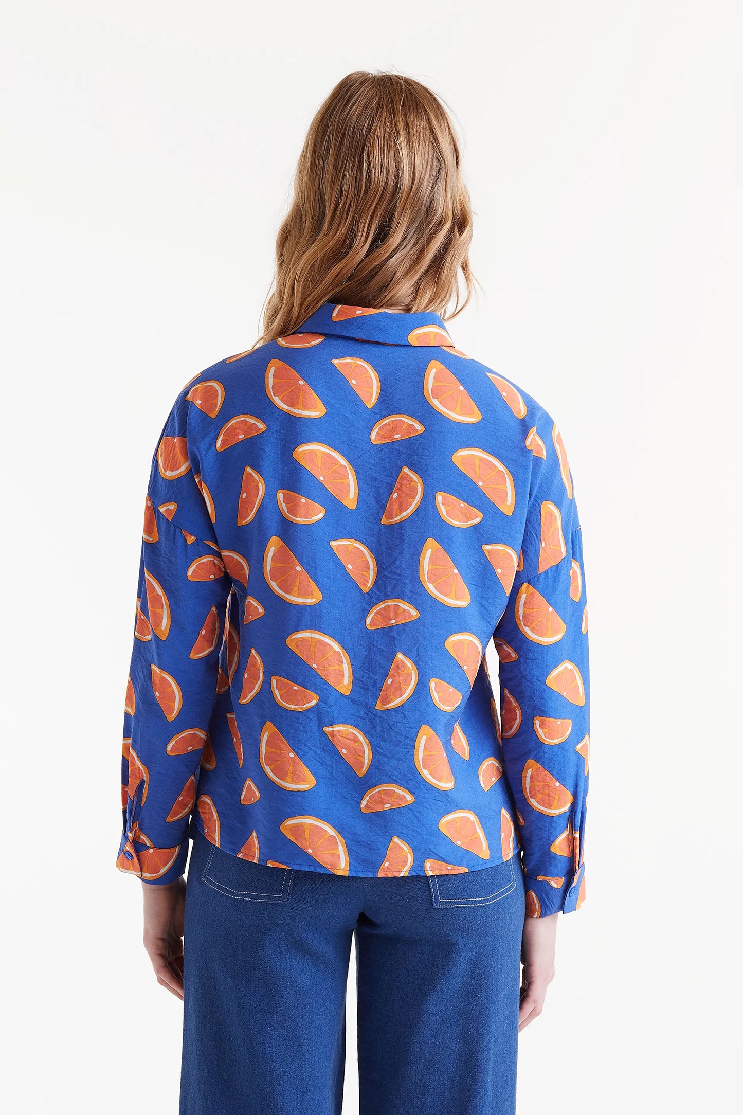 Flowy shirt with grapefruit print