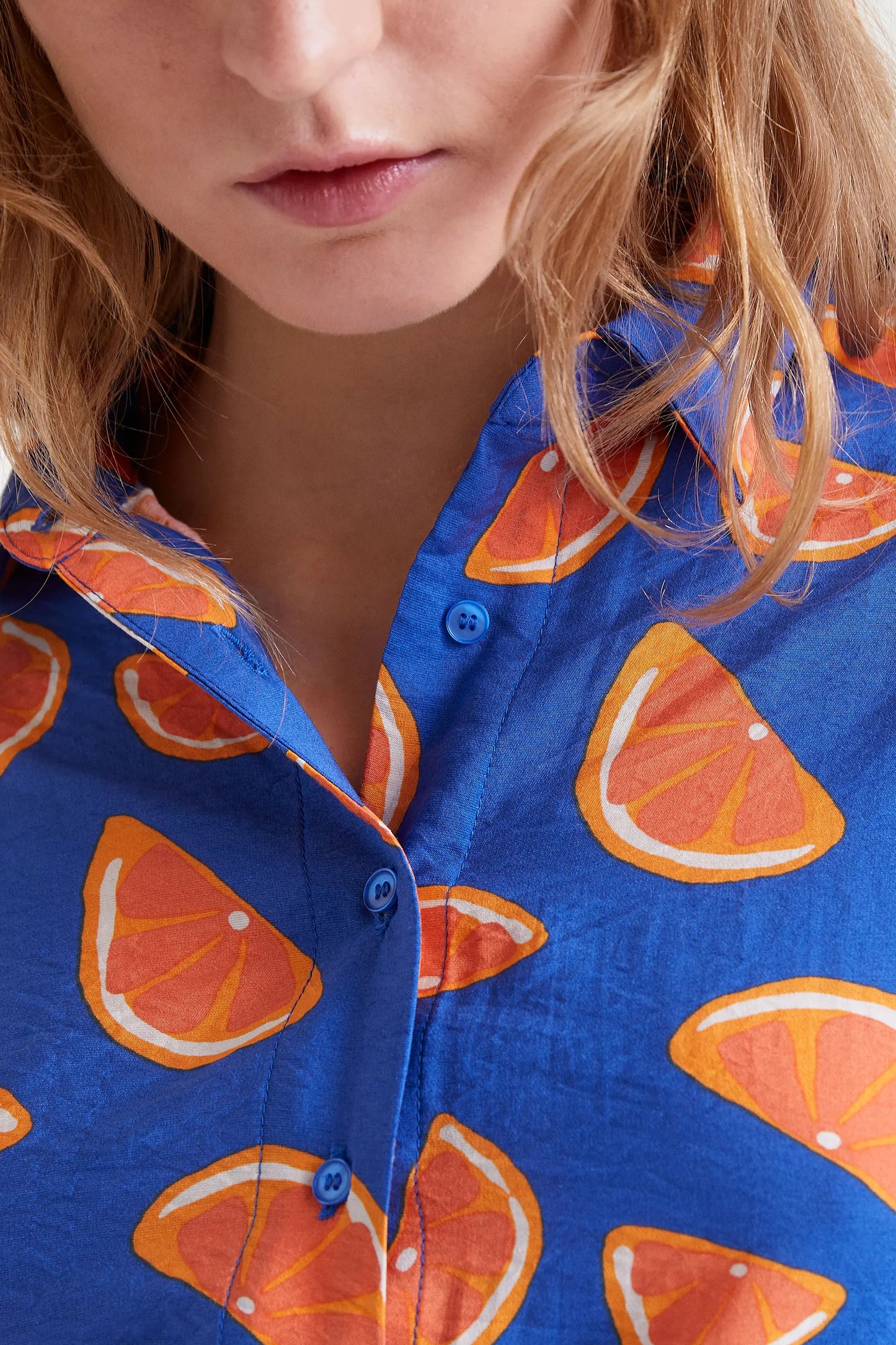 Flowy shirt with grapefruit print