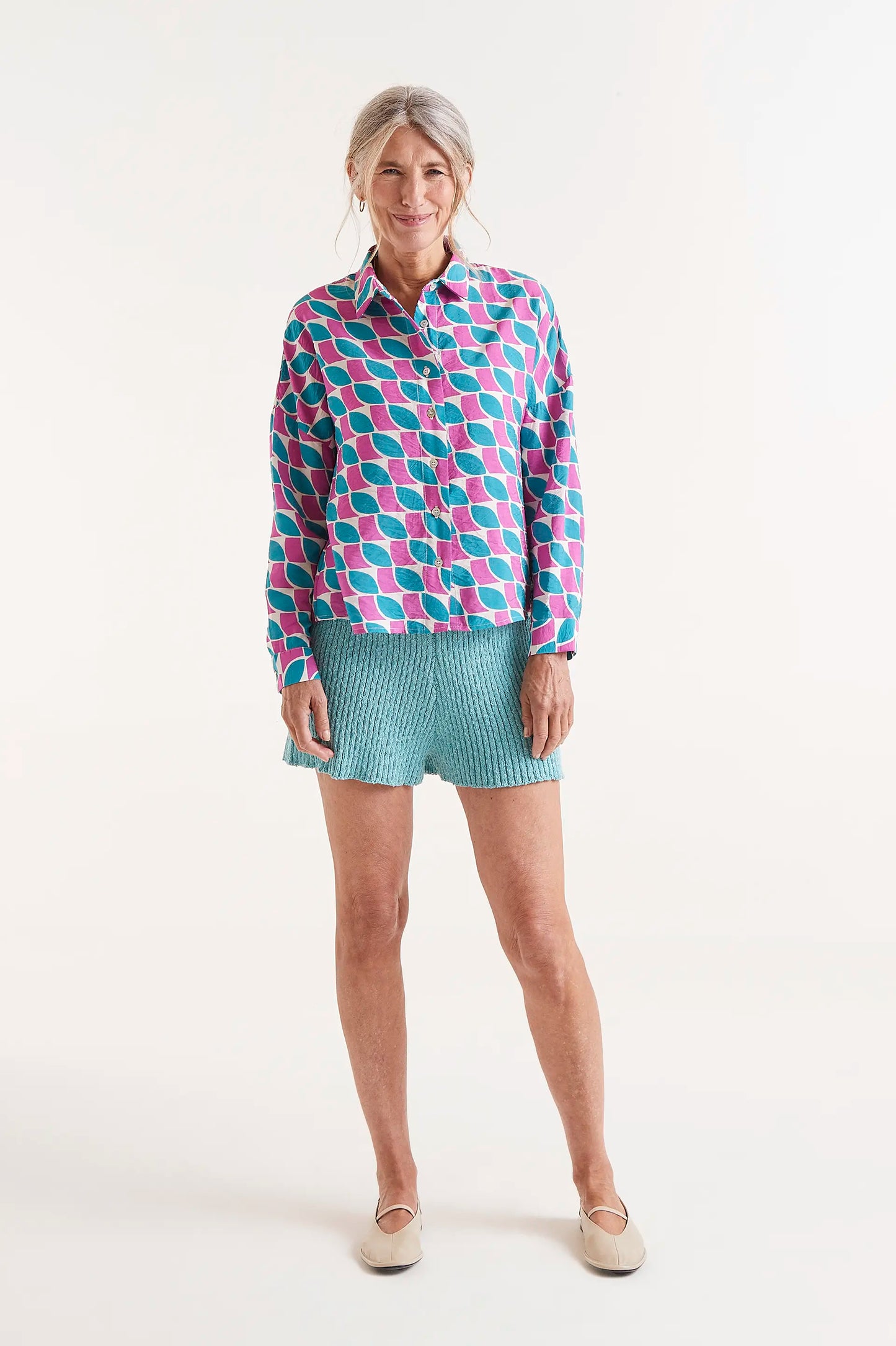 Camisa fluida estampado Feathers