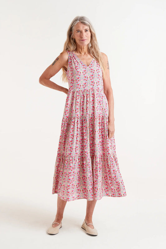 Sugar print midi strap dress