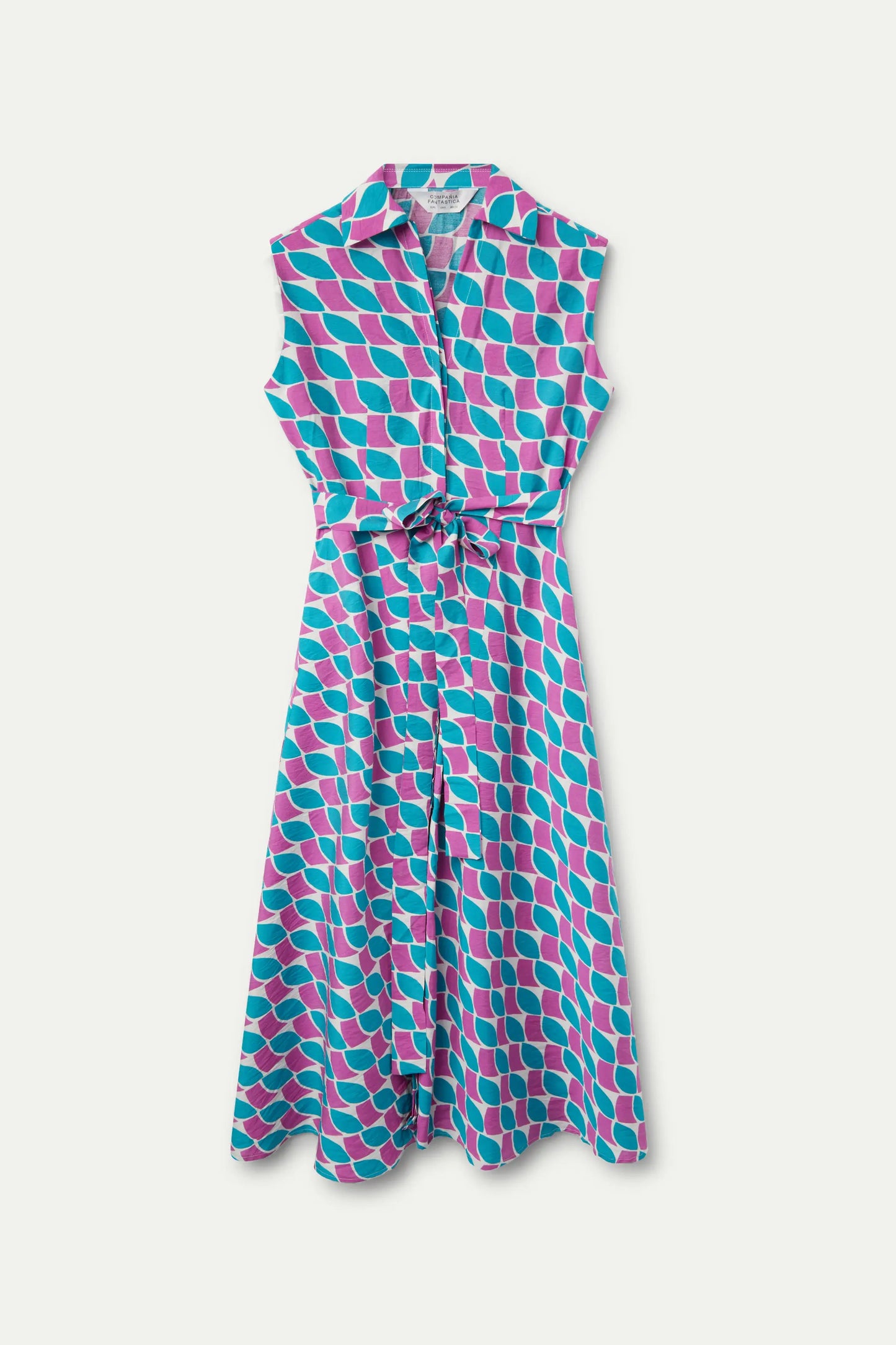 Midi dress with Feathers print