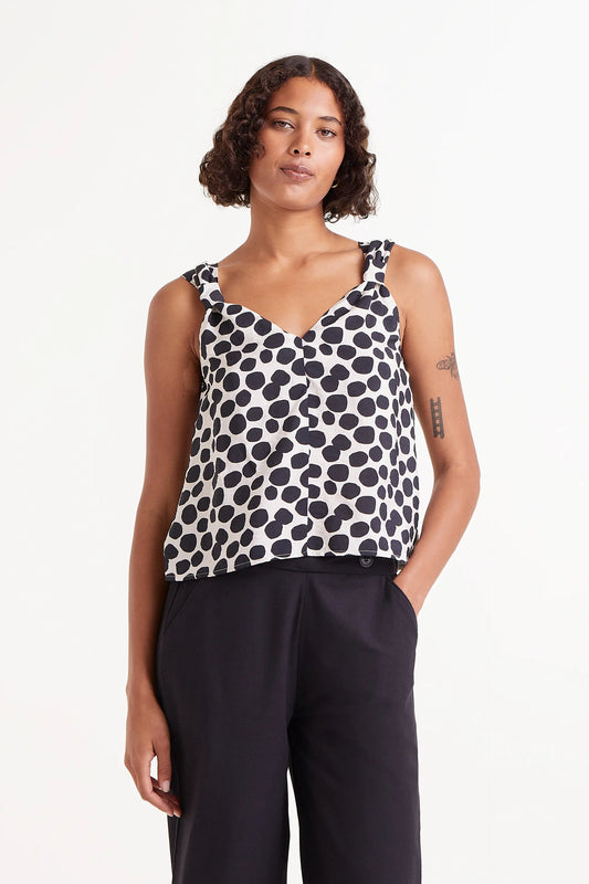 Terrazzo print strappy top