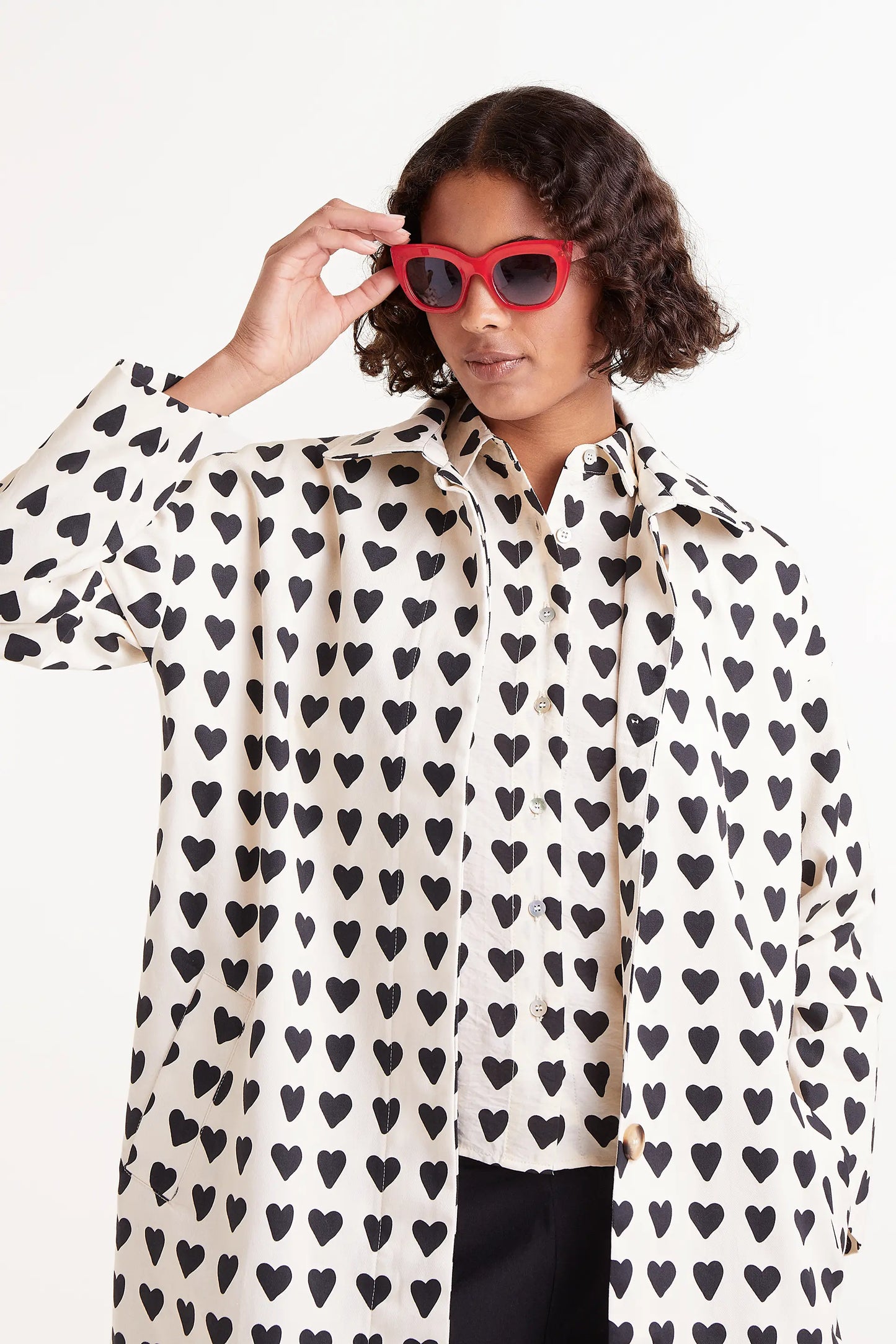 Flowy shirt with heart print