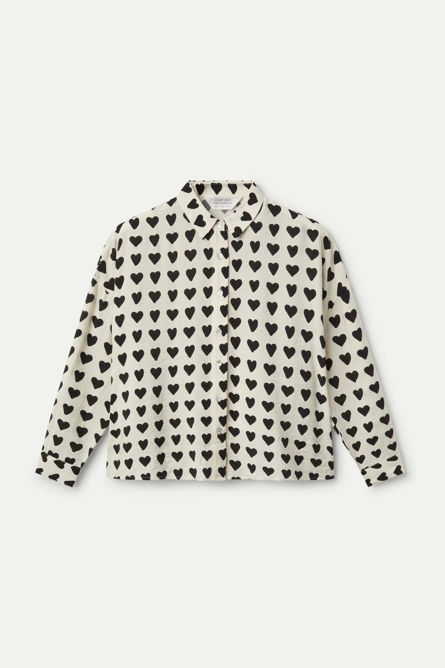 Camicia fluida con stampa a cuore