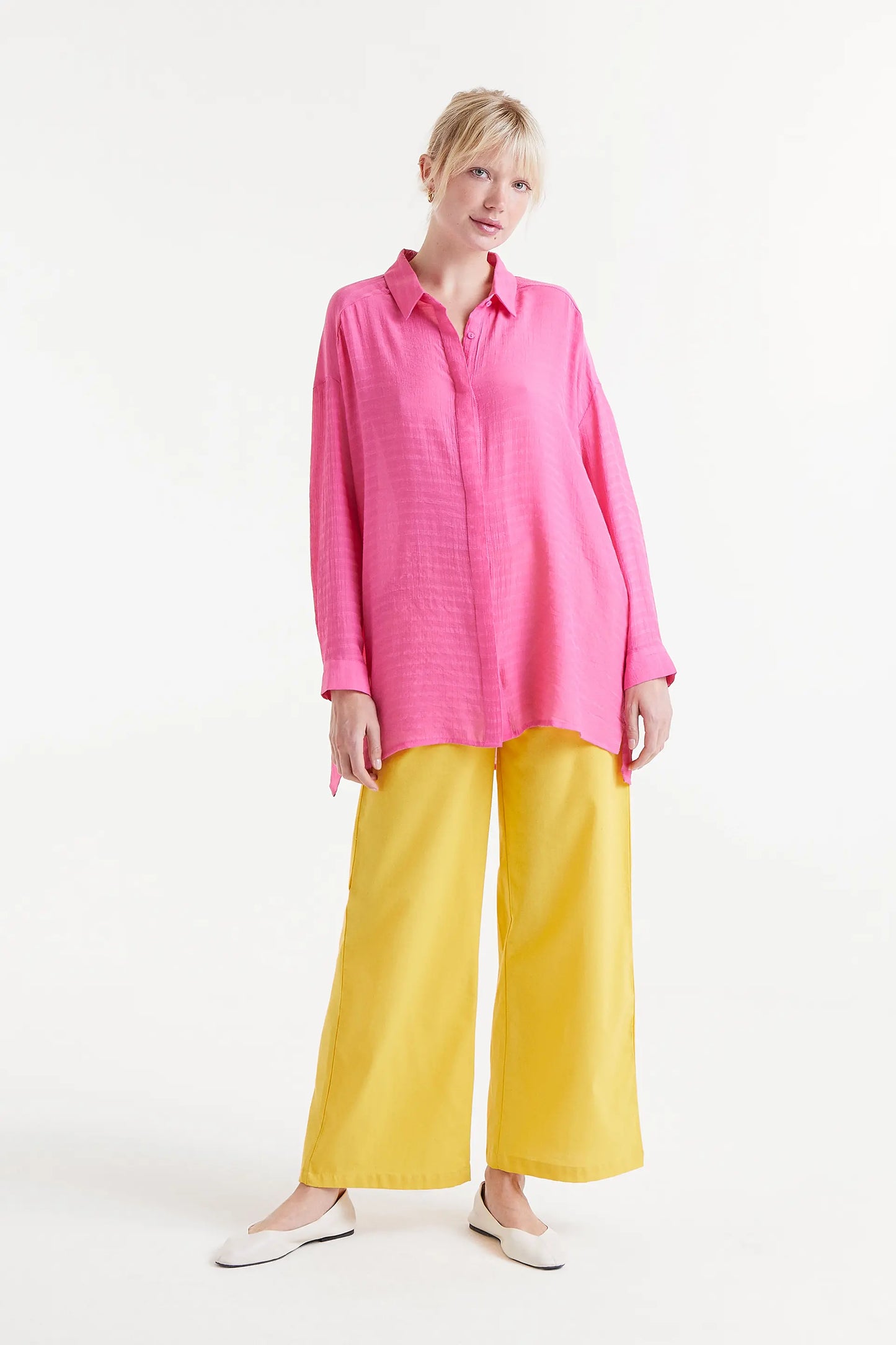 Camisa oversize fluida rosa