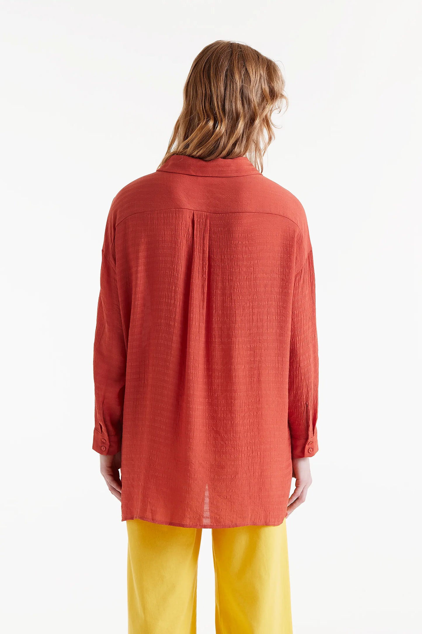 Orange fluid oversize shirt