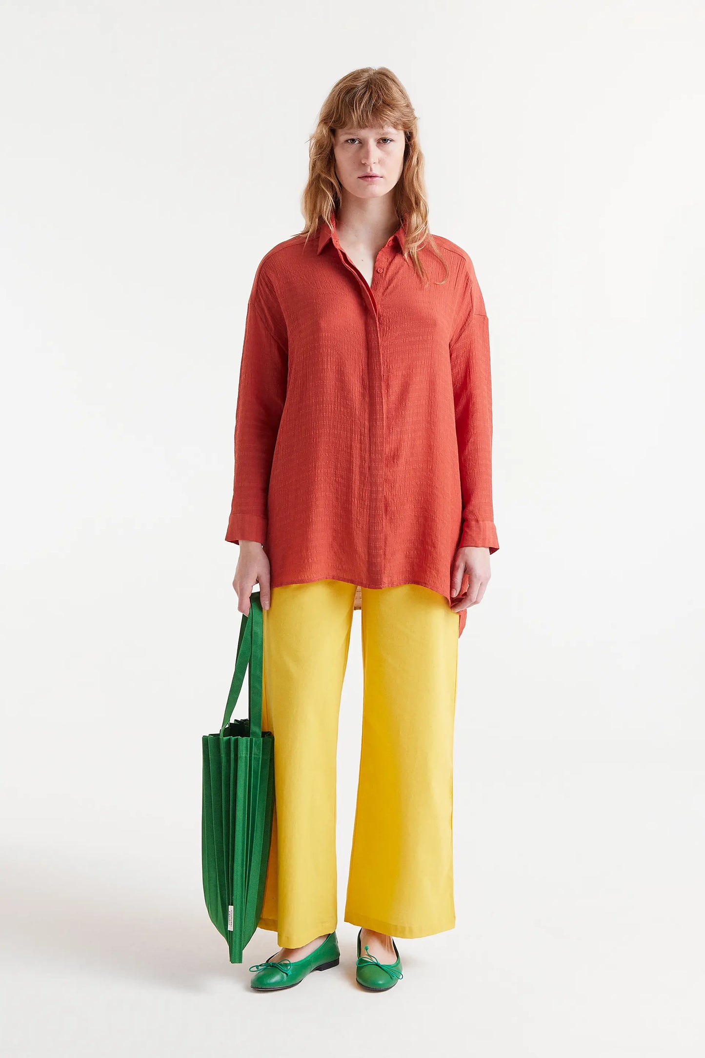 Orange fluid oversize shirt