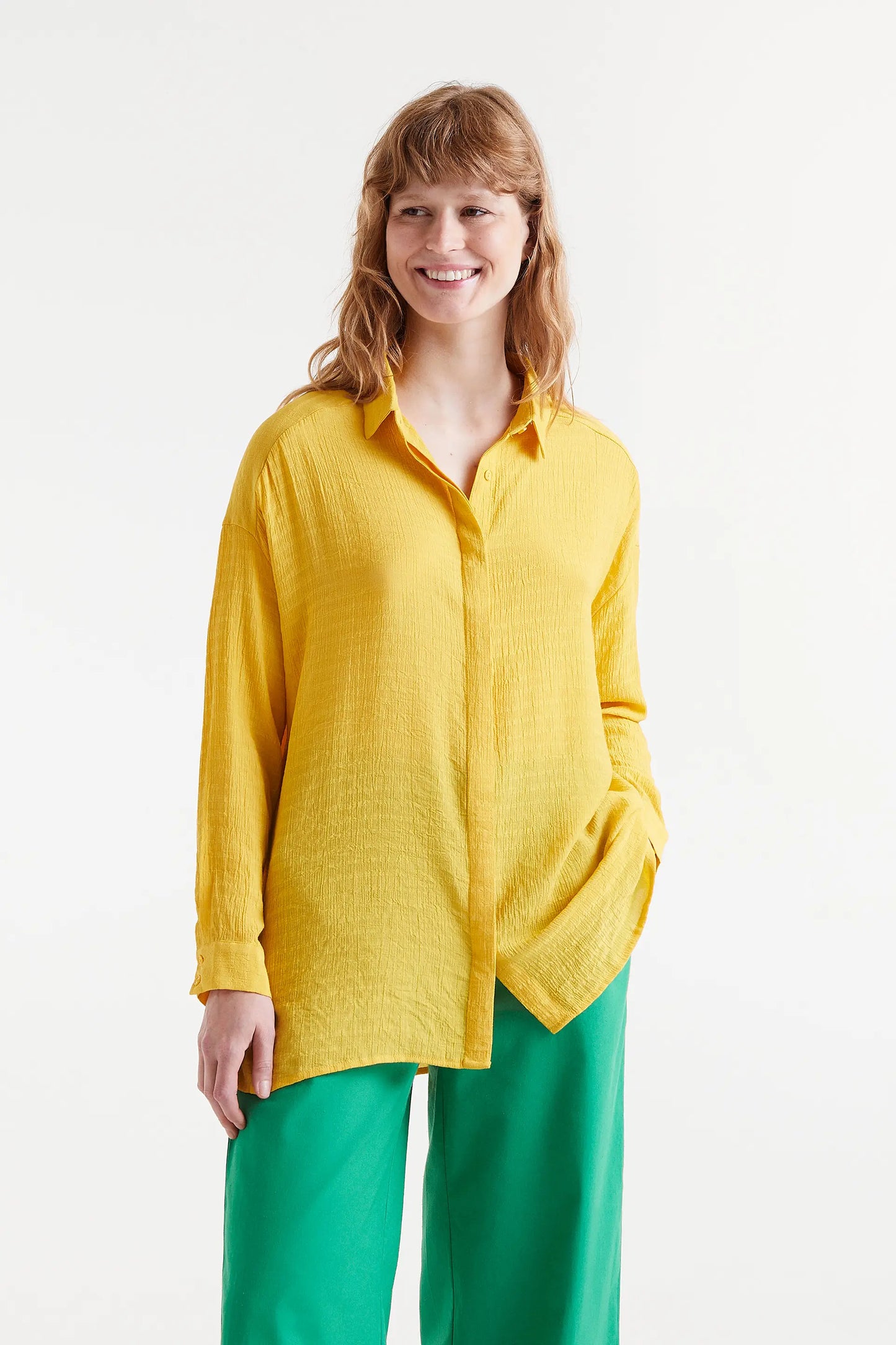 Yellow fluid oversize shirt