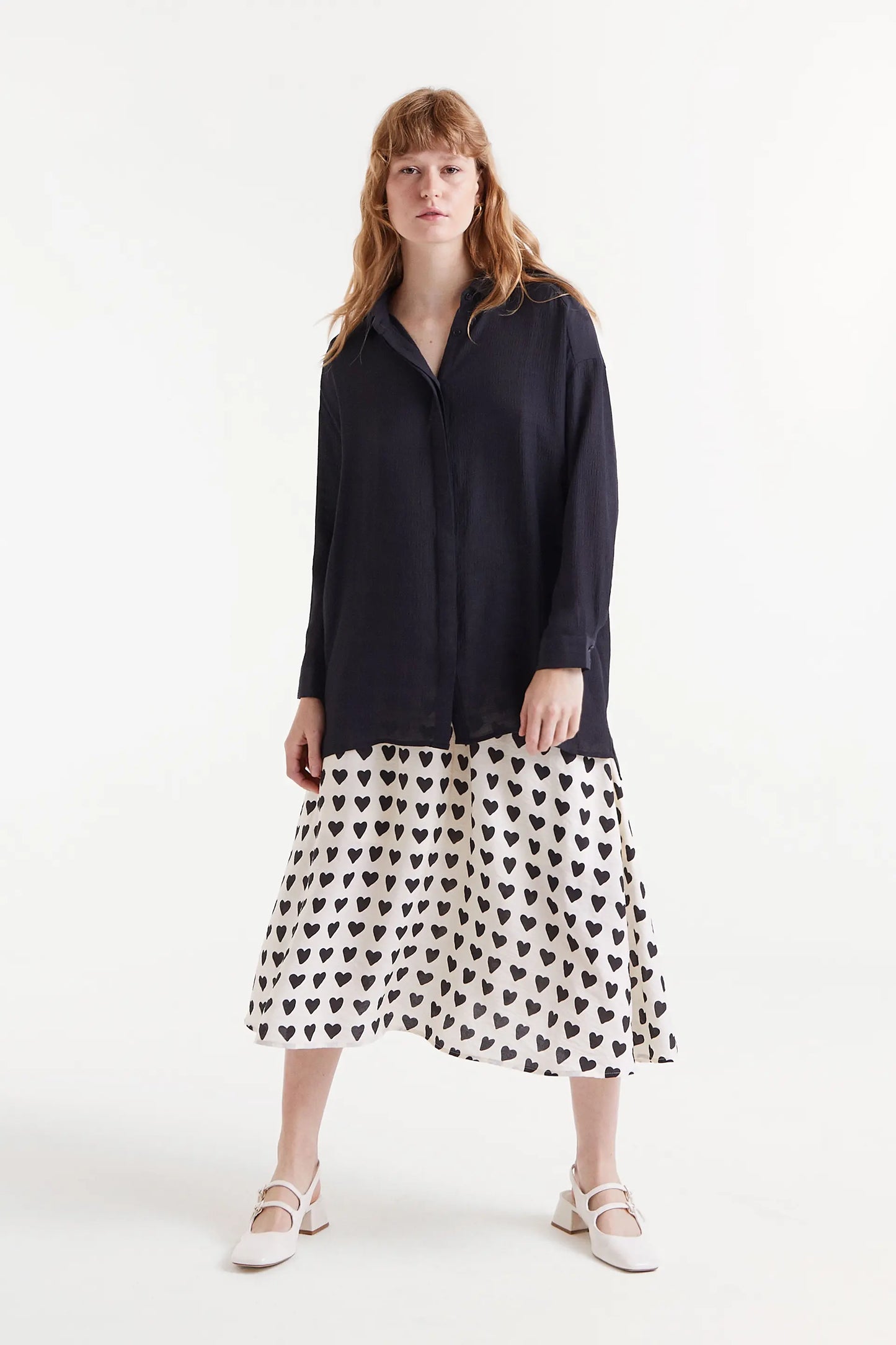 Camicia oversize fluida nera