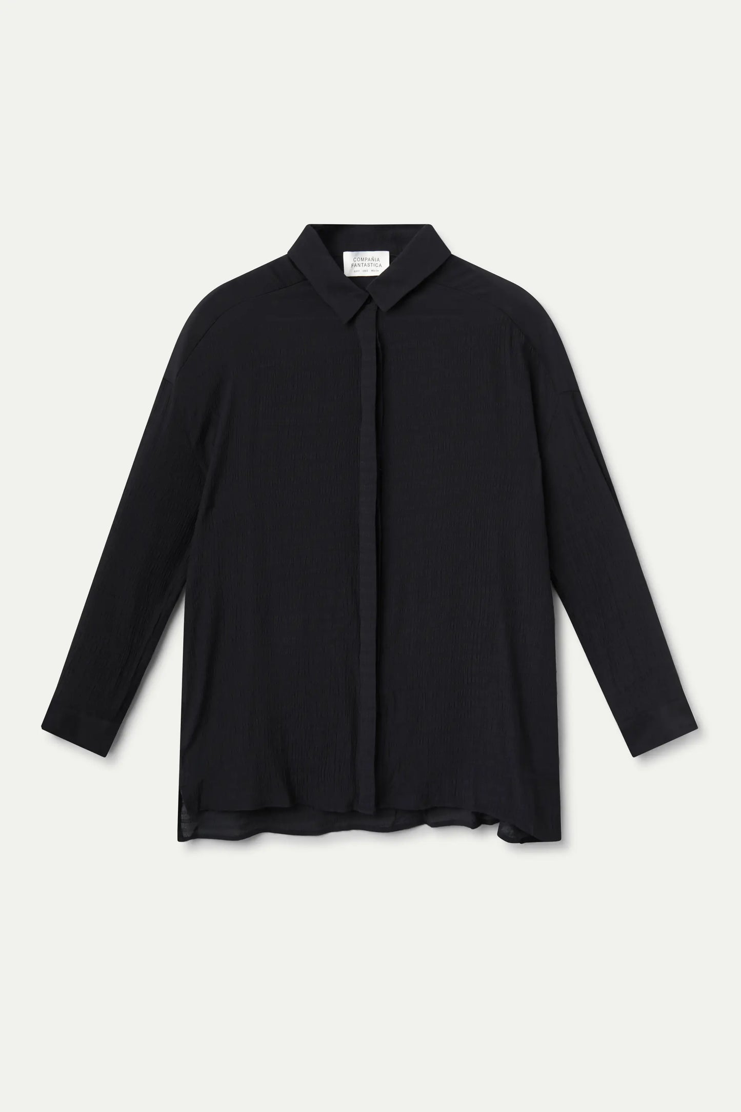 Camicia oversize fluida nera