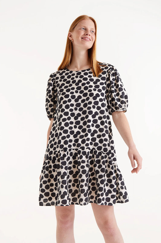 Short dress with polka dot print