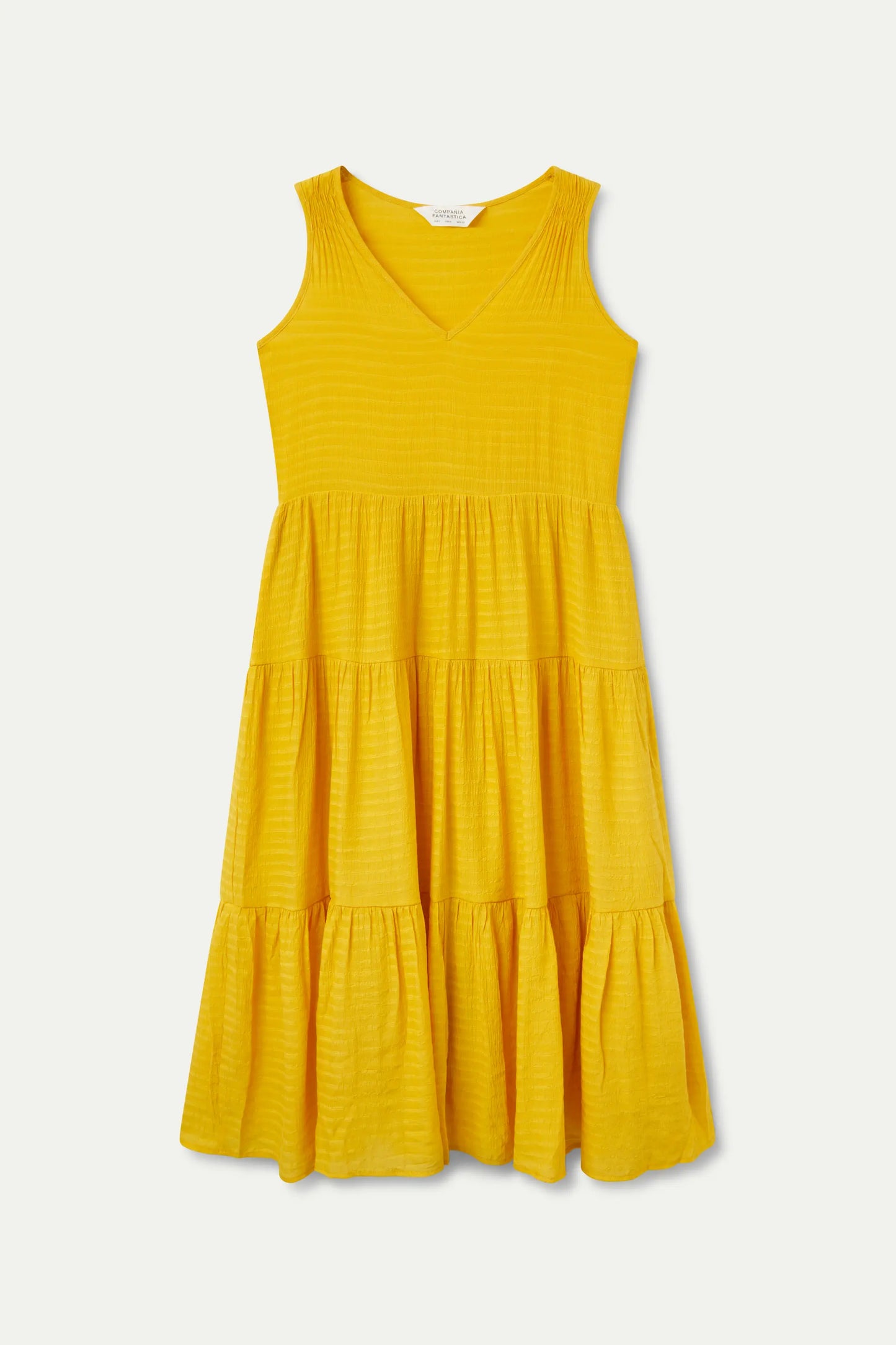 Vestido midi fluido amarillo