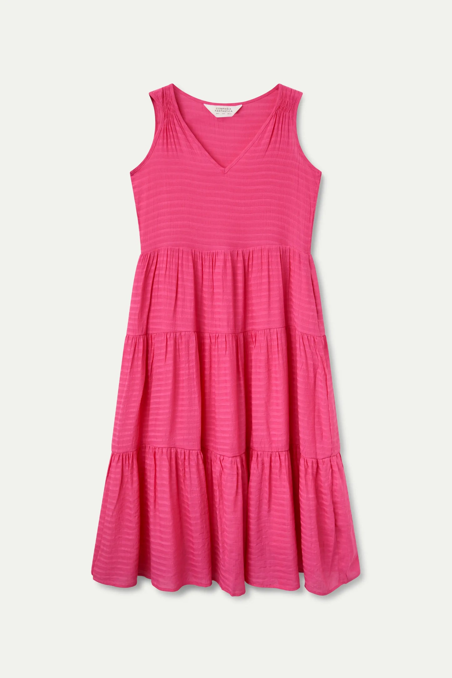 Vestido midi fluido rosa