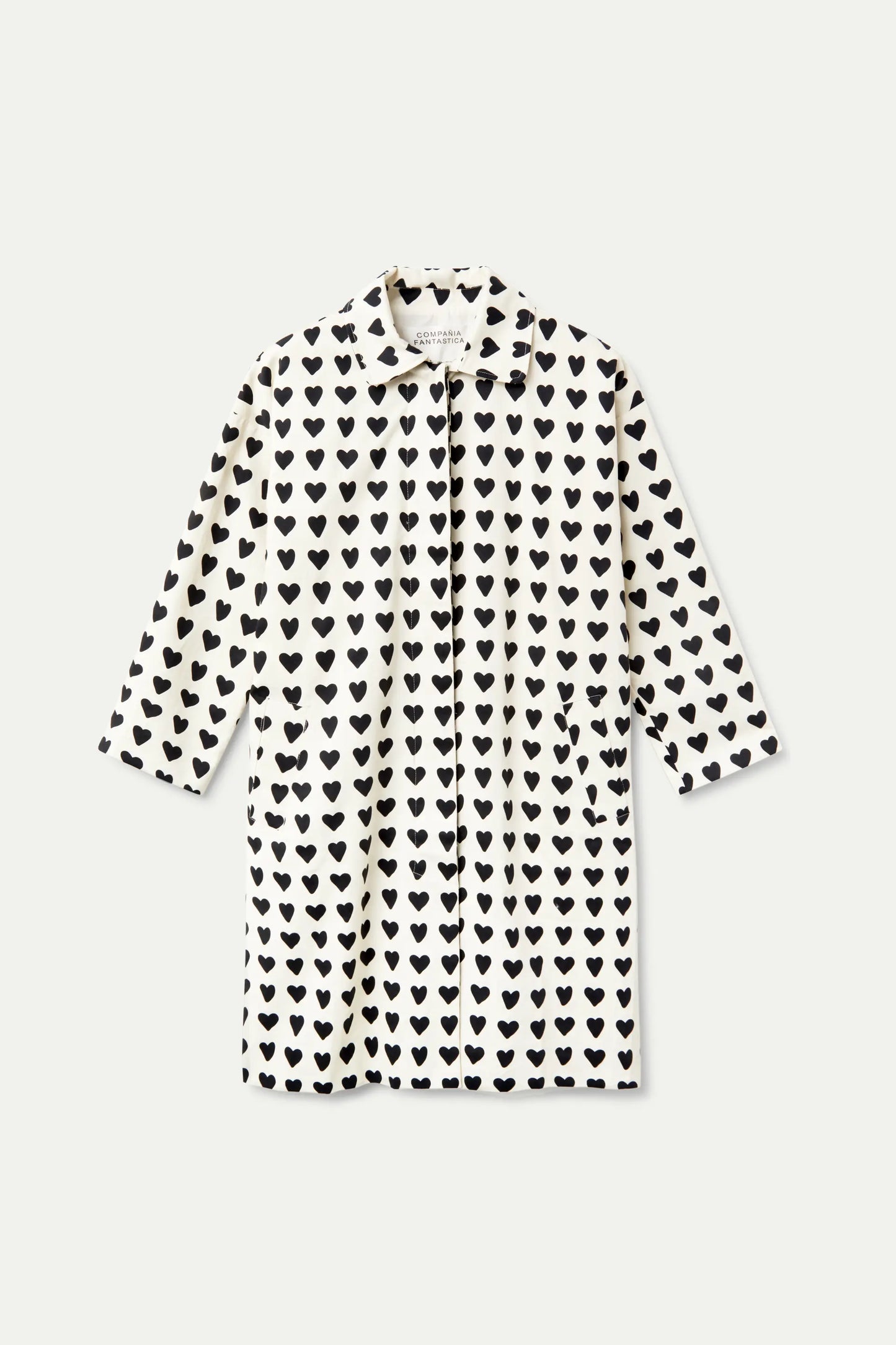 Heart print trench coat