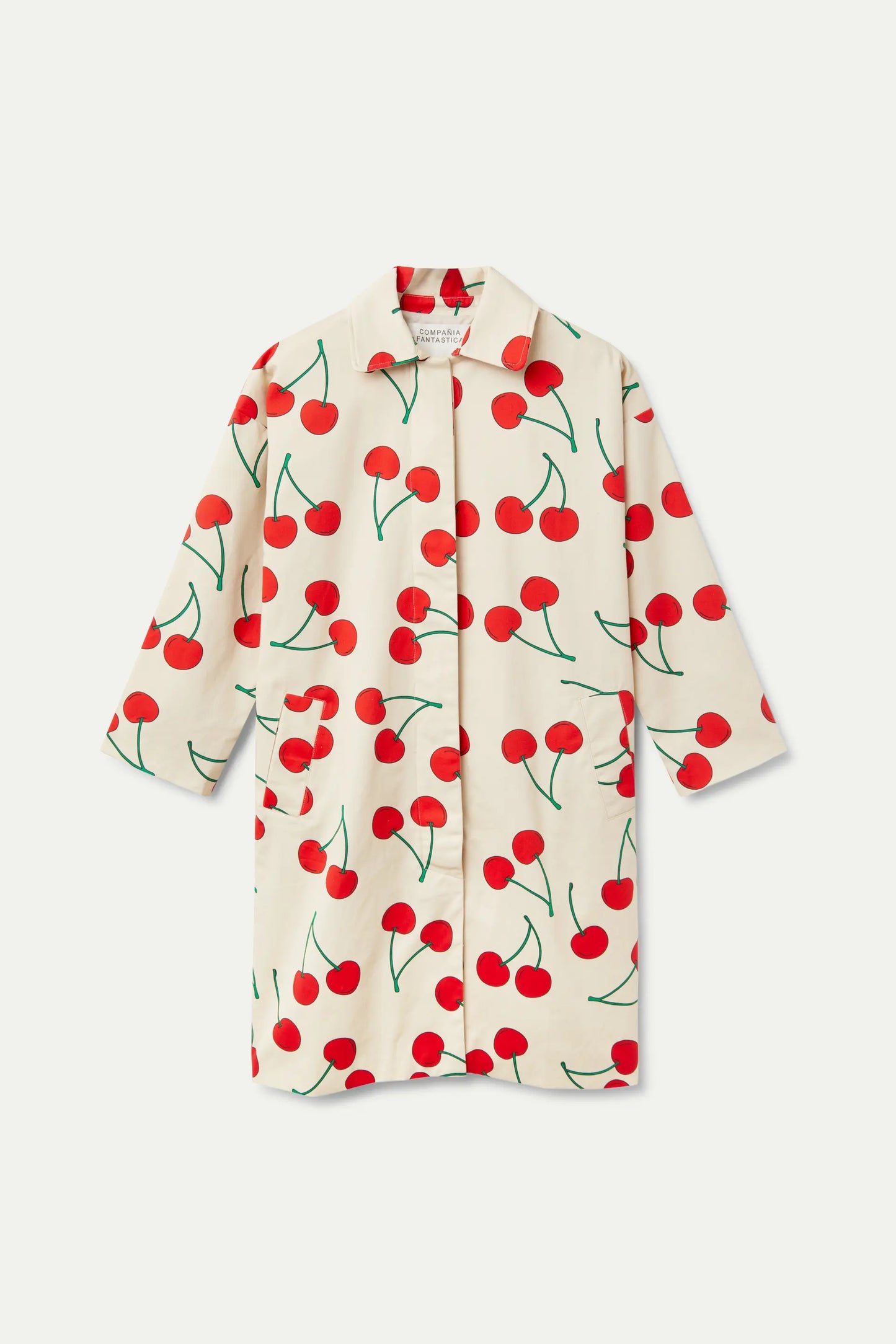 Gabardina con estampado de cerezas