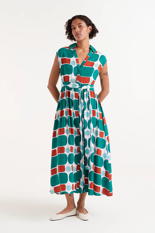 Pepper Mint Printed Long Dress