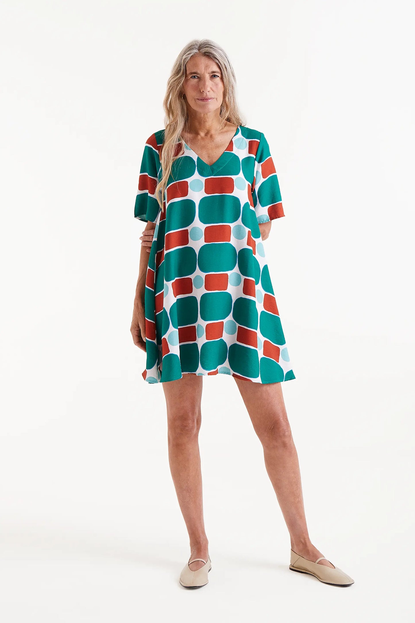 Pepper Mint Printed Short Dress