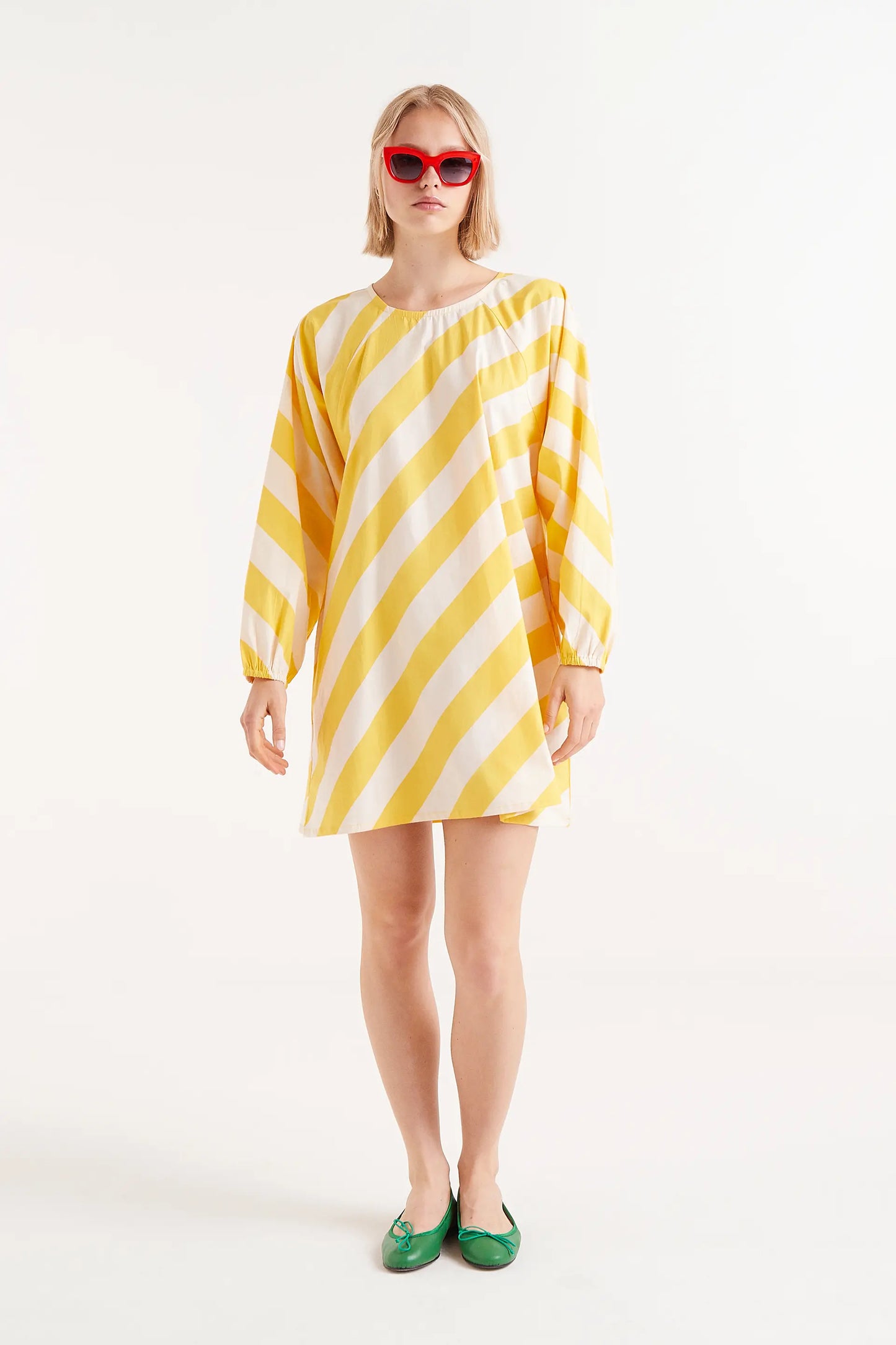 Short yellow striped dress