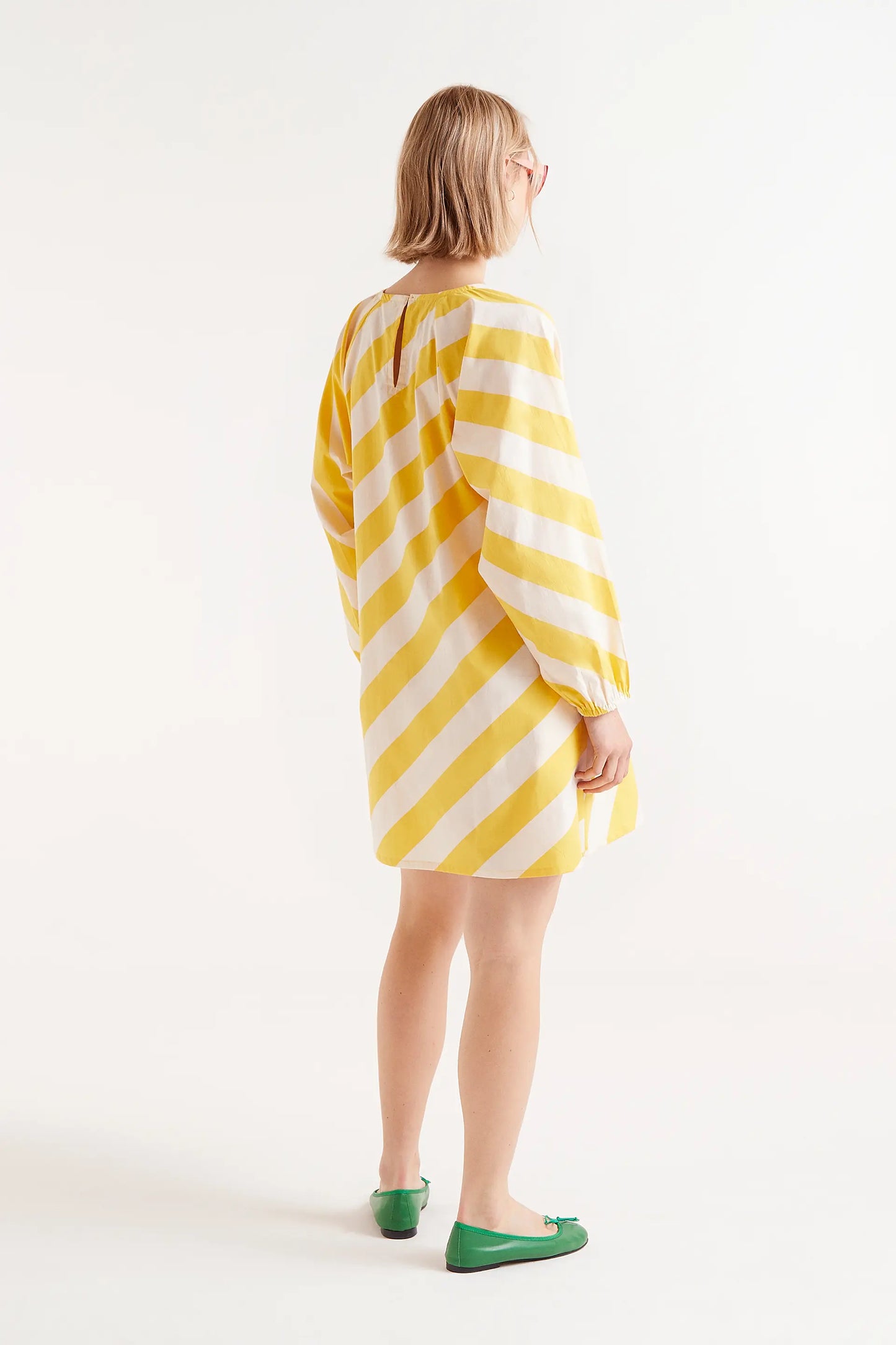 Short yellow striped dress