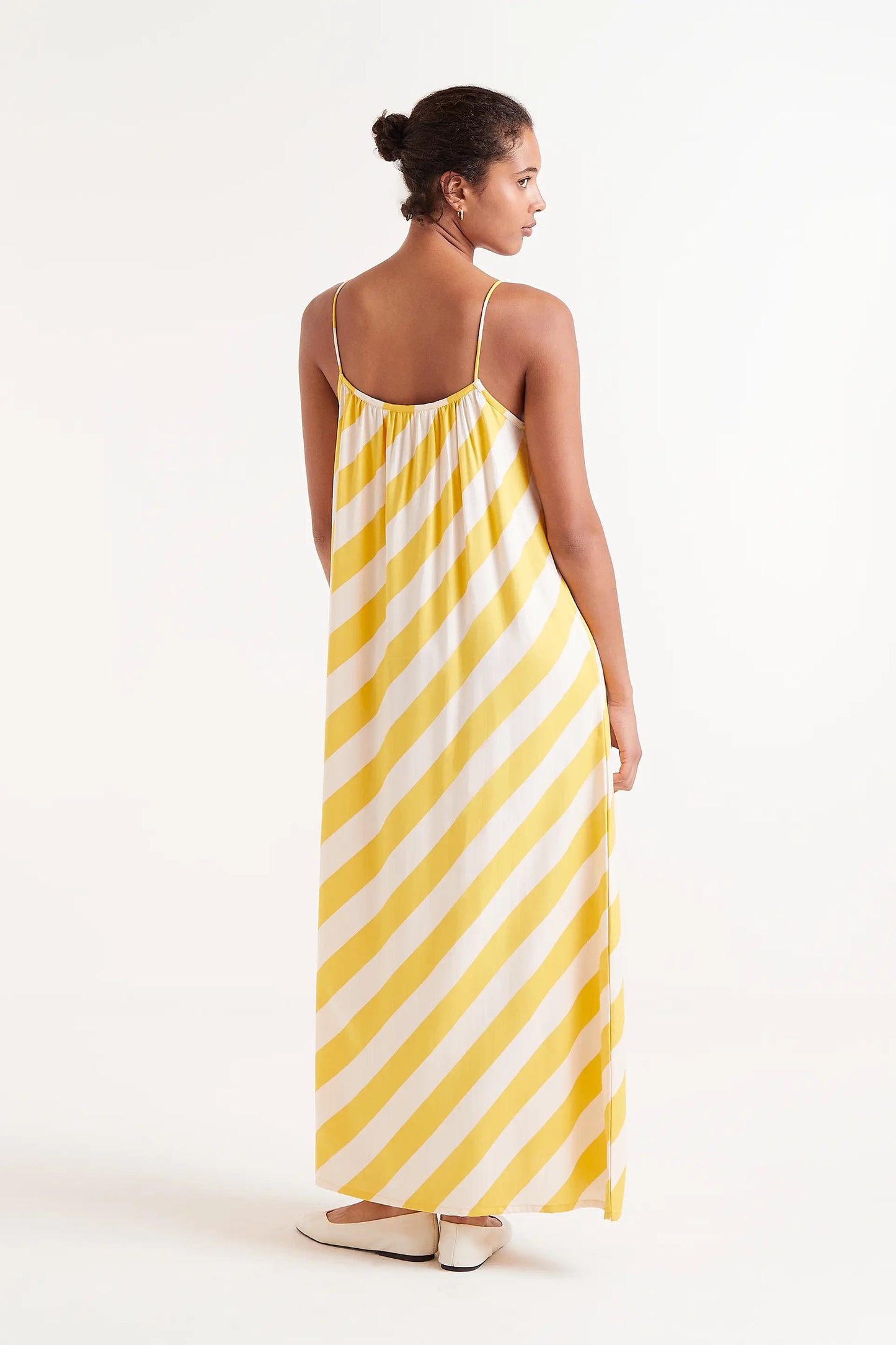 Long yellow striped dress