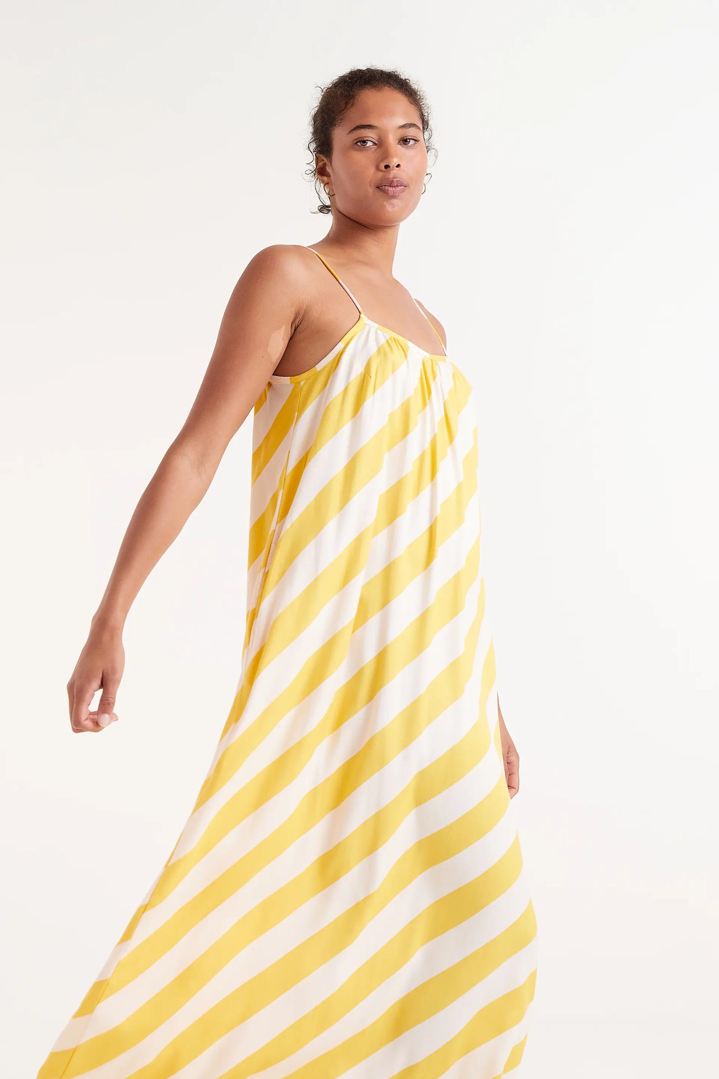 Long yellow striped dress