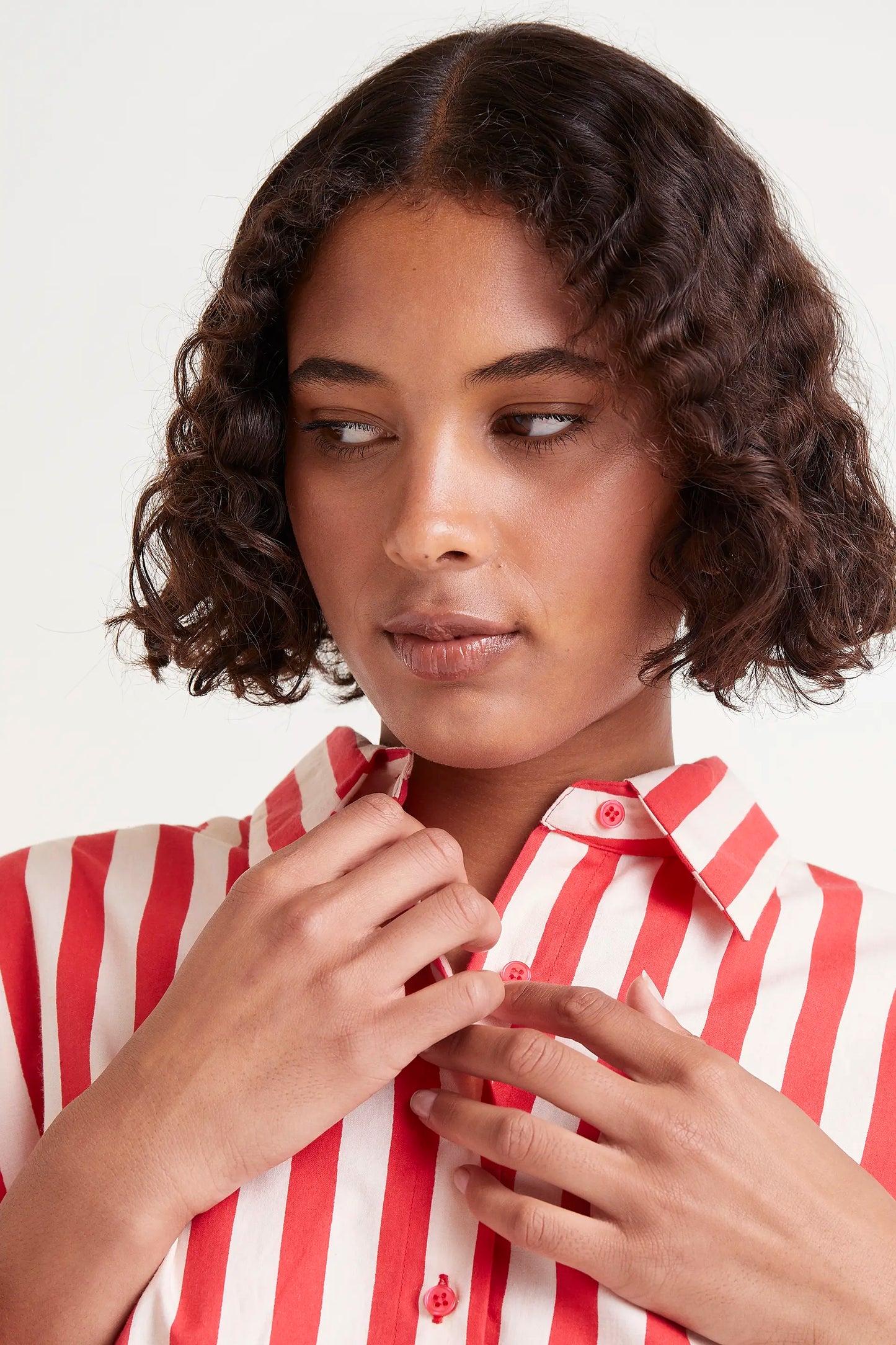 Camicia strutturata a righe rosse