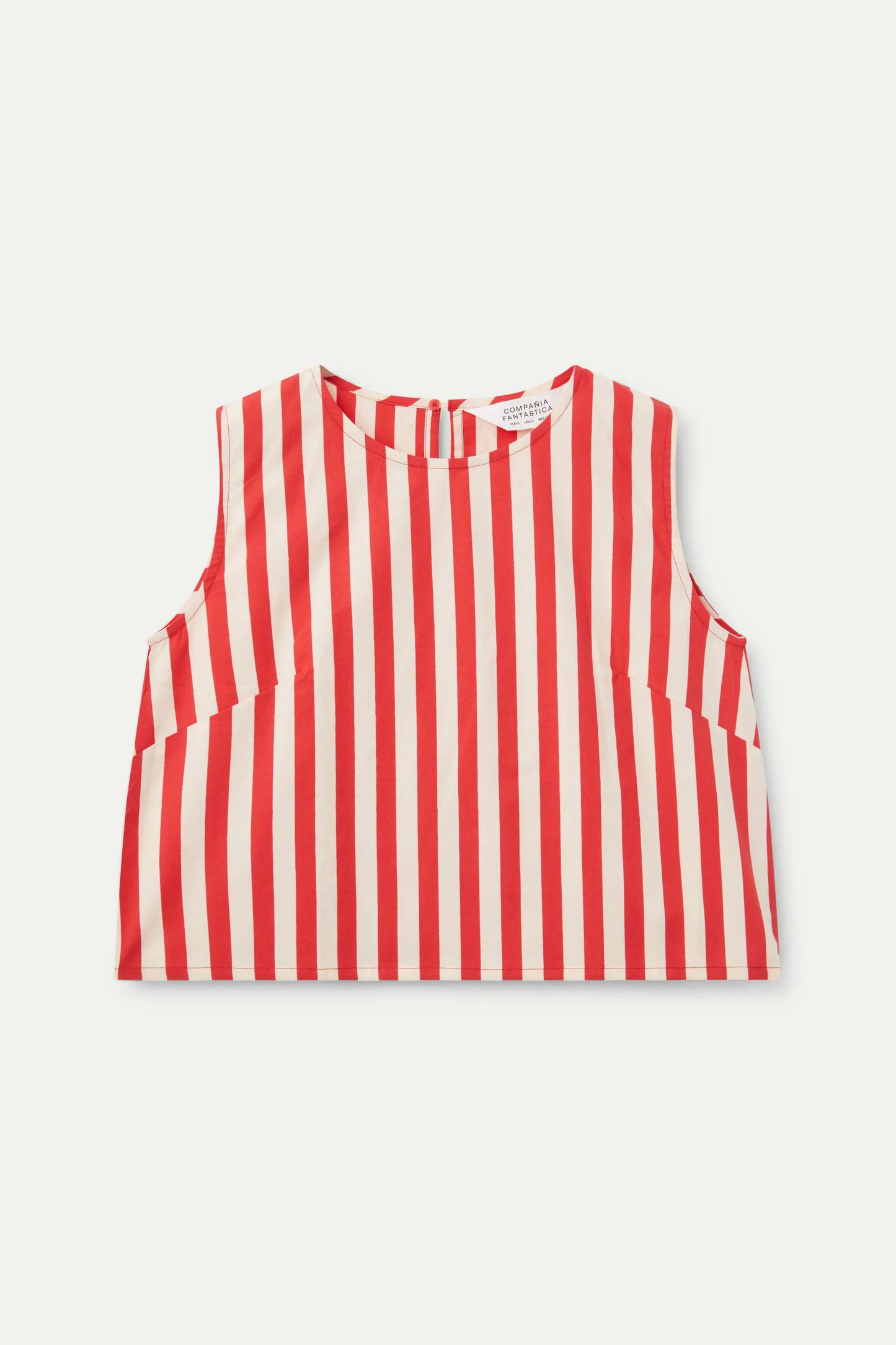 Red striped sleeveless top