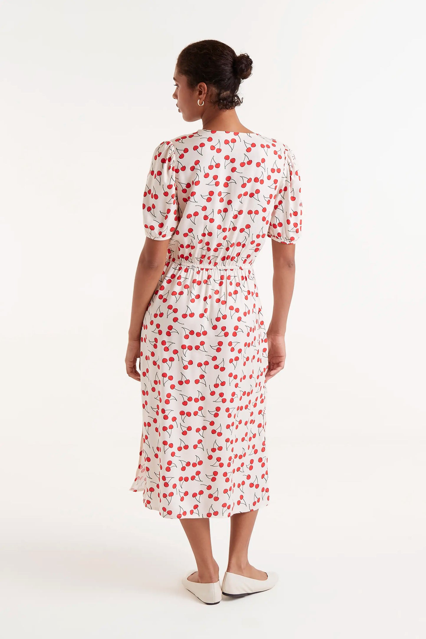 Cherry print midi dress