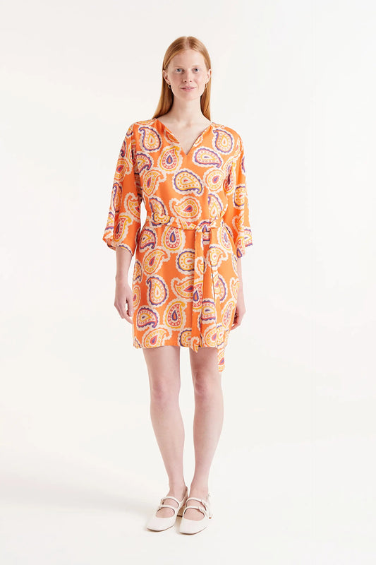 Ameba print short dress