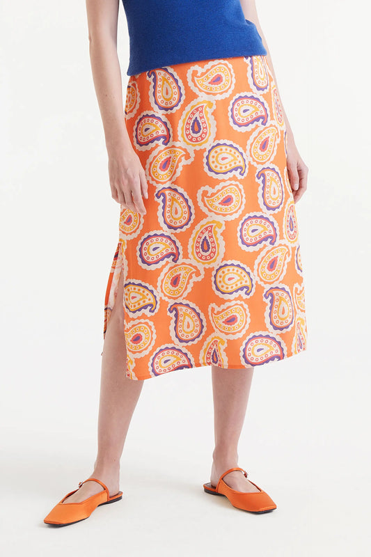 Ameba print midi skirt