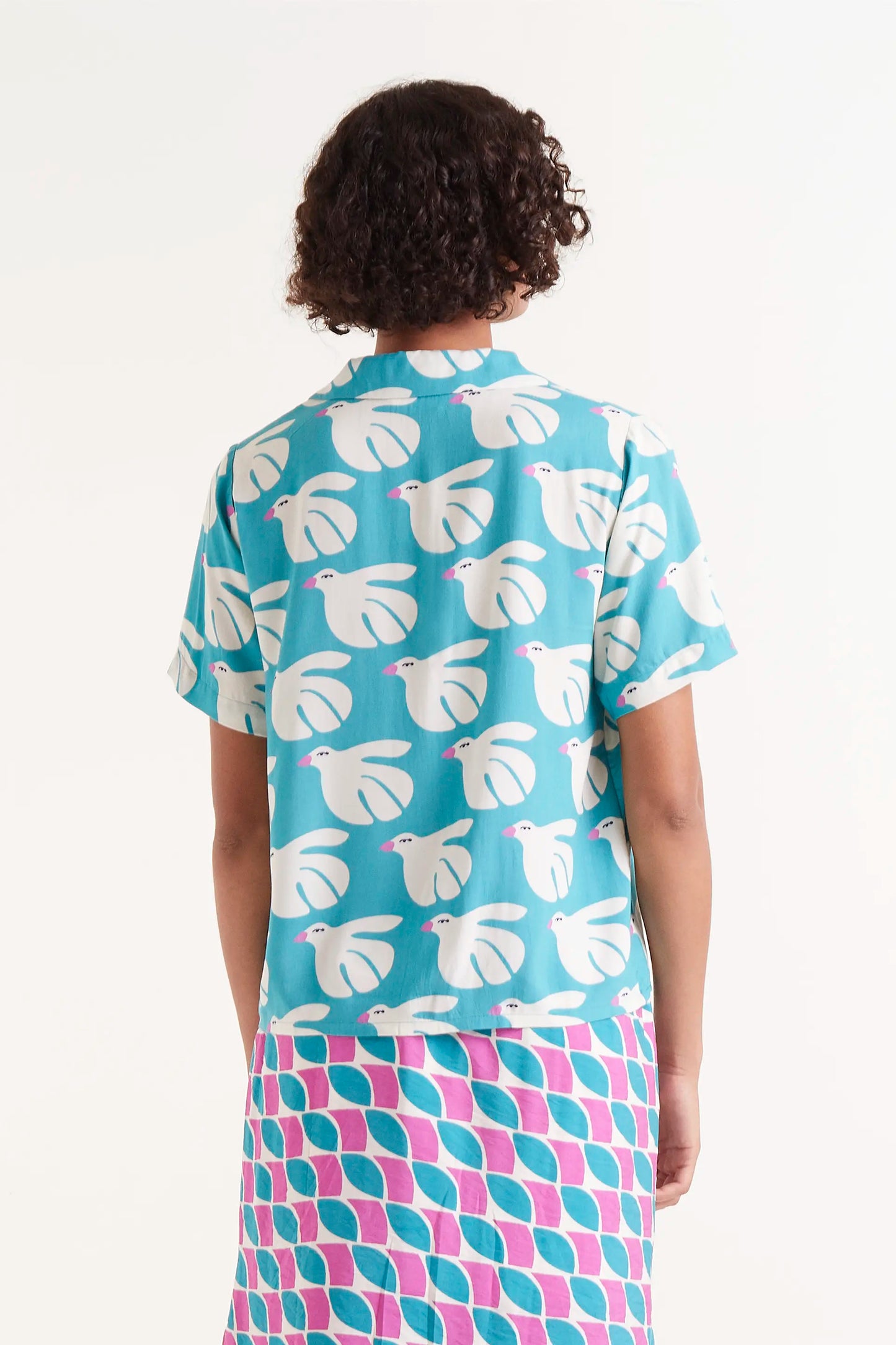 LENZING™ ECOVERO™ Rayon Shirt with Dove Print