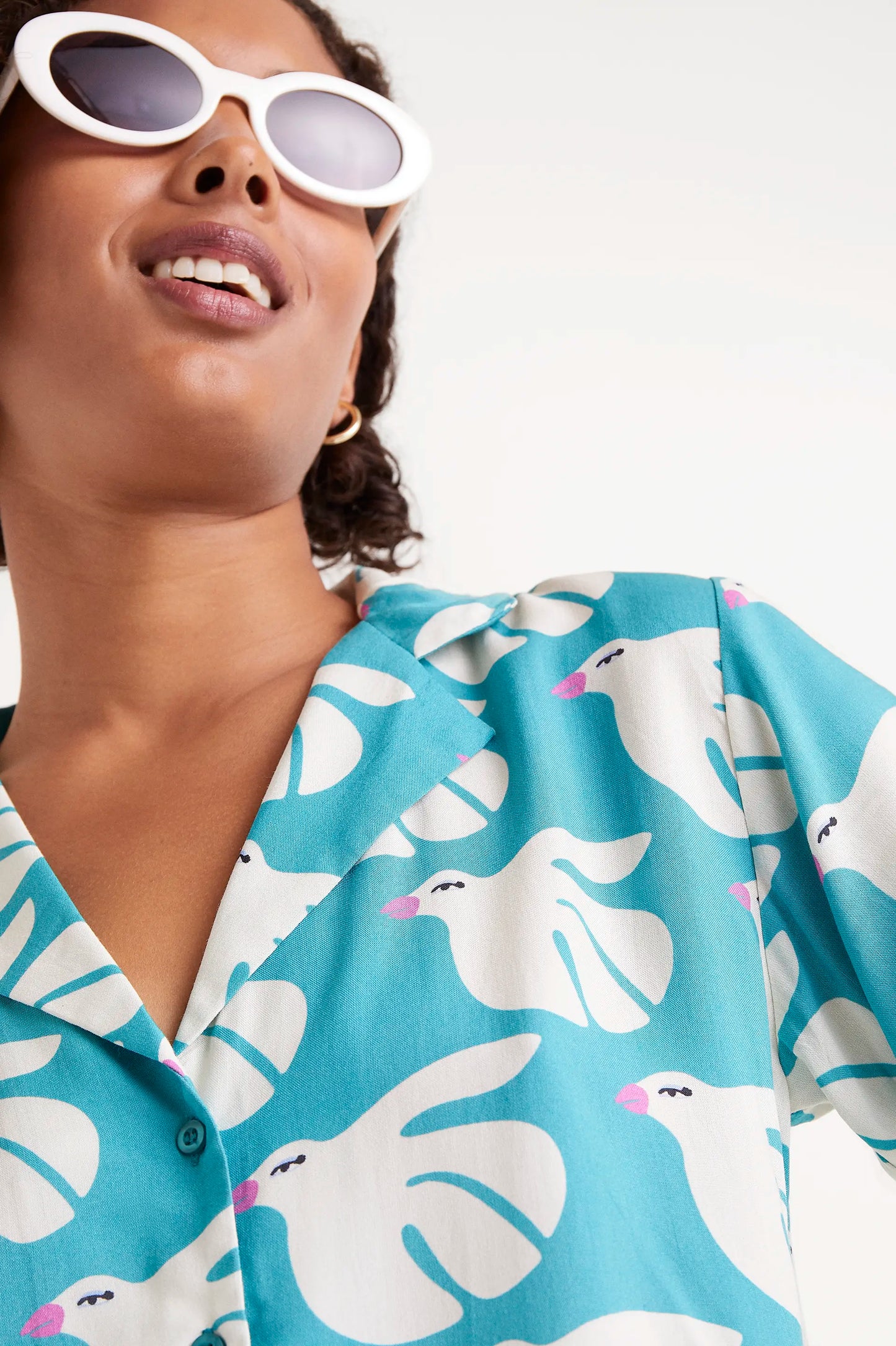 LENZING™ ECOVERO™ Rayon Shirt with Dove Print