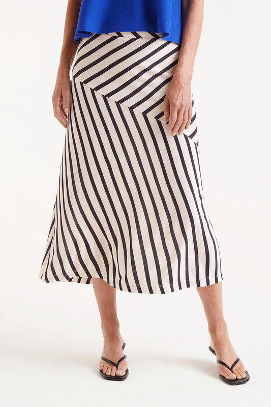 Piano striped print midi skirt