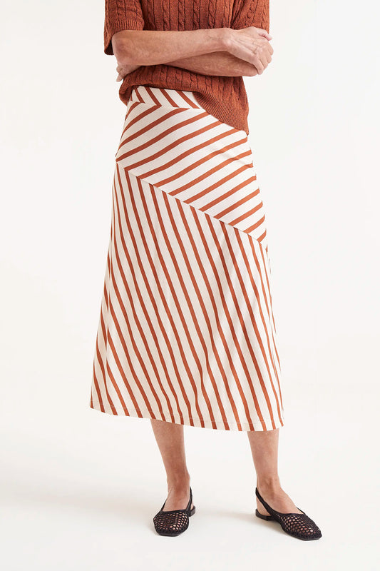 Bongo striped print midi skirt