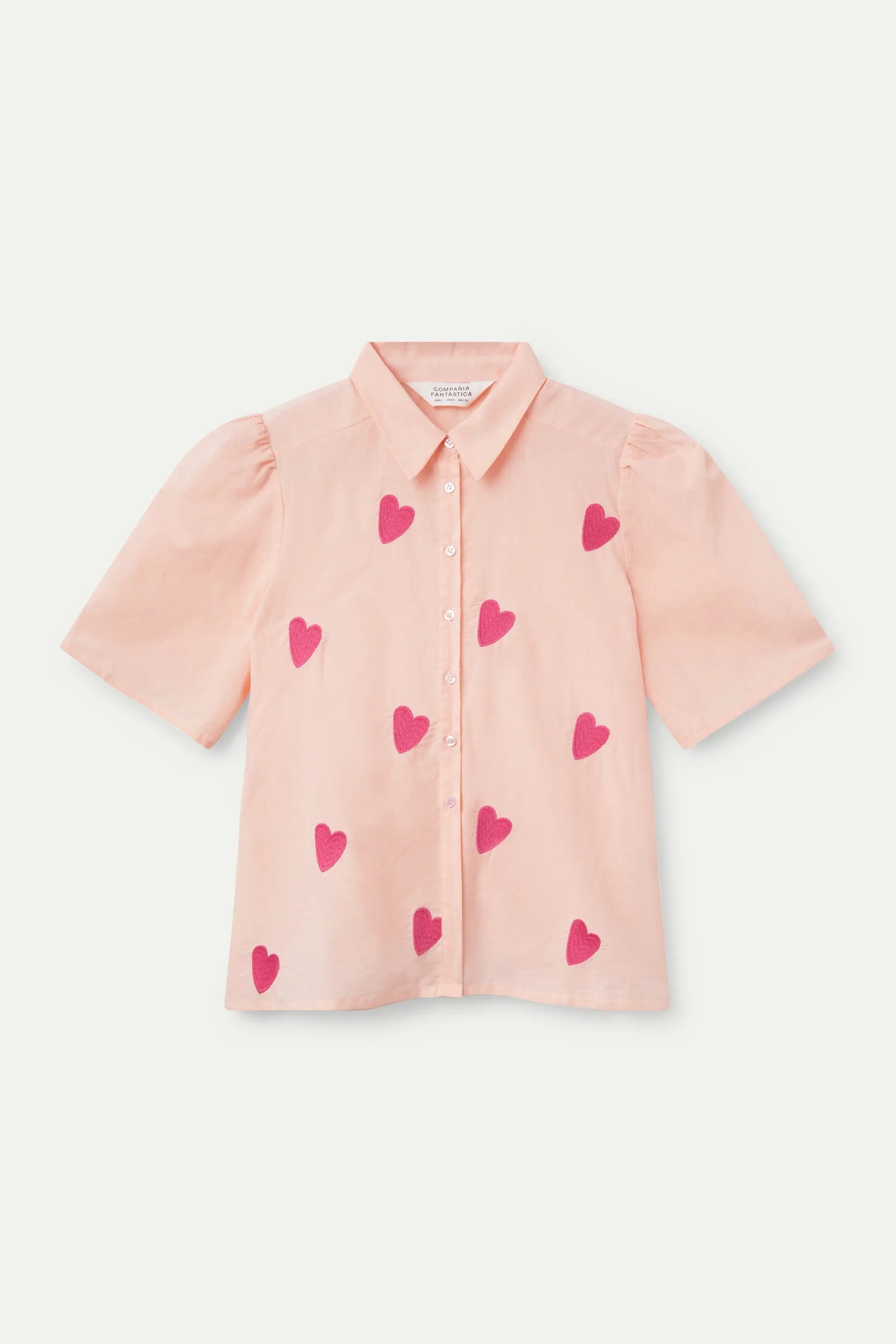 Camisa manga corta estampado de corazones