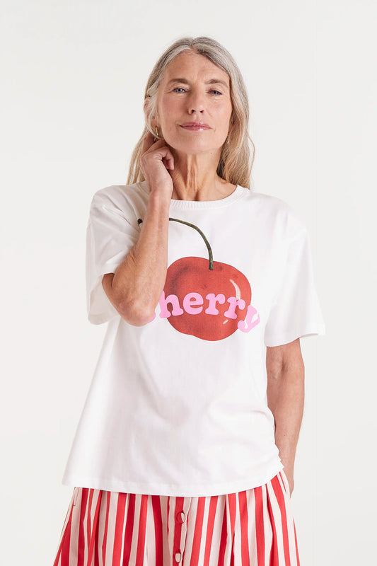 Camiseta con print de cereza