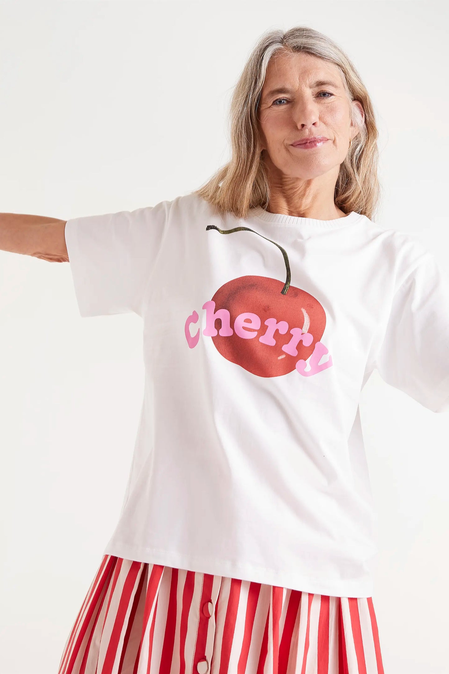 Camiseta con print de cereza